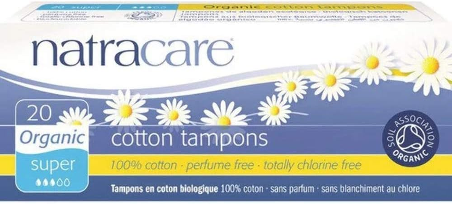 Natracare Super Non-Applicator Organic Cotton Tampons 20 Pack, 20 Count, Pack of 20 image number 1
