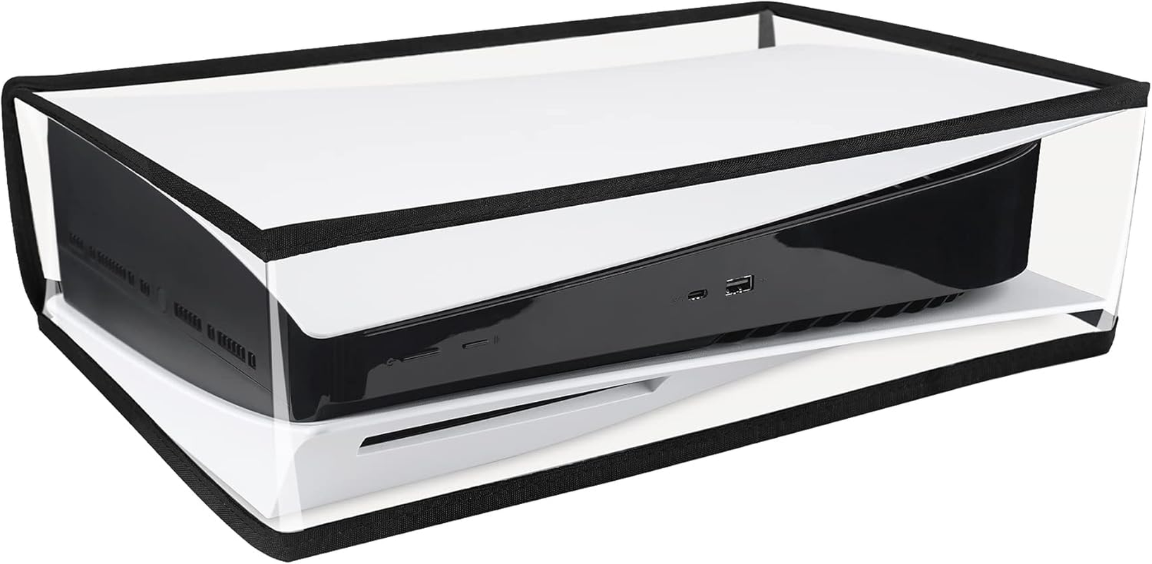 Playvital Horizontal Dust Cover for Ps5, Dust Guard for Ps5 Console, anti Scratch Waterproof Cover Sleeve Console Digital Edition & Disc Edition - Transparent