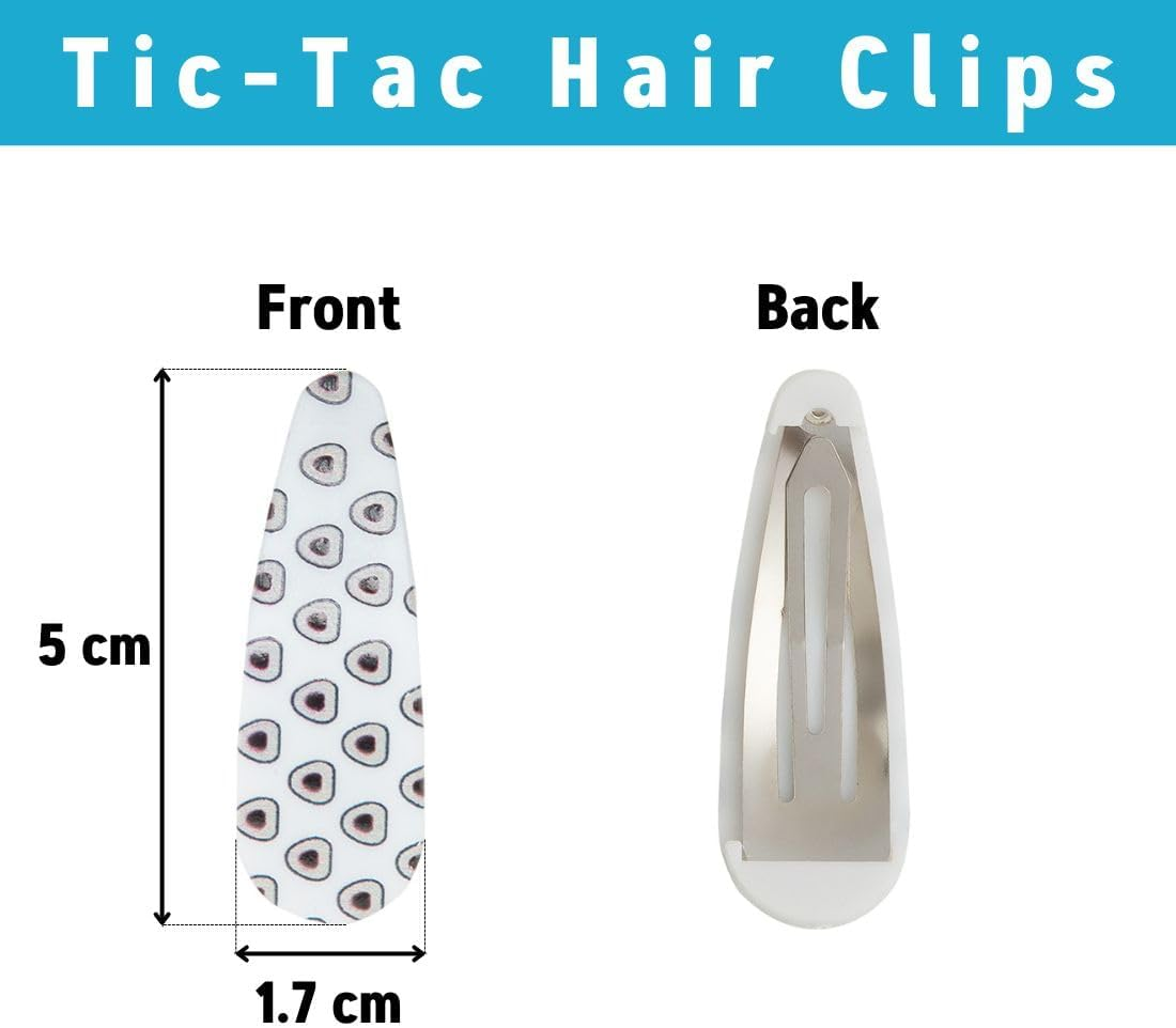 Radhu & Kabby Tic Tac Set for Girls | Vibrant Assorted Snap Clips | Non-Slip Hair Clips | Hair Pins for Daily Use | Ideal for All Hair Types | Side Hair Clips for Girls | 48-Pieces