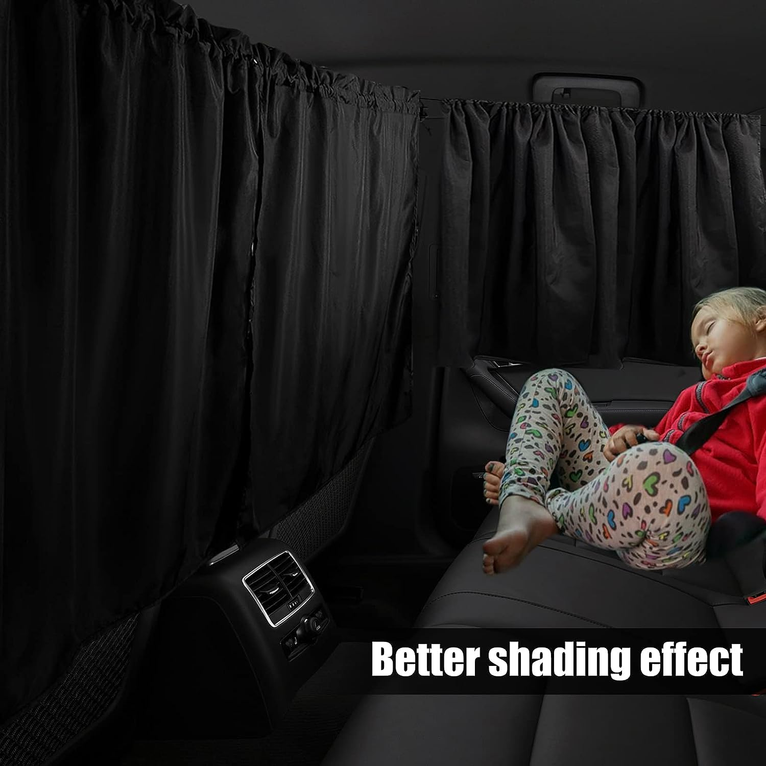 NEMTMCUA Car Privacy Curtains Universal Car Divider Curtain between Rear Seat Auto Blackout Curtains Car Sun Shades Side Window Covers Car Accessories for Travel Camping Nap Sleeping(3Pcs)