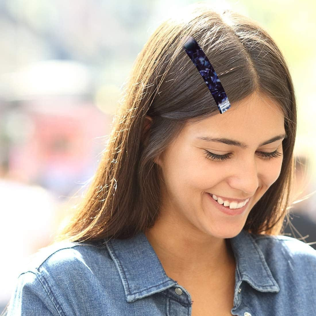 4 Pieces Acrylic Hair Clip Automatic Hair Clips Acetate Hair Pin for Fine Hair and Medium Thick Hair French Vintage Hair Accessories for Women Girls