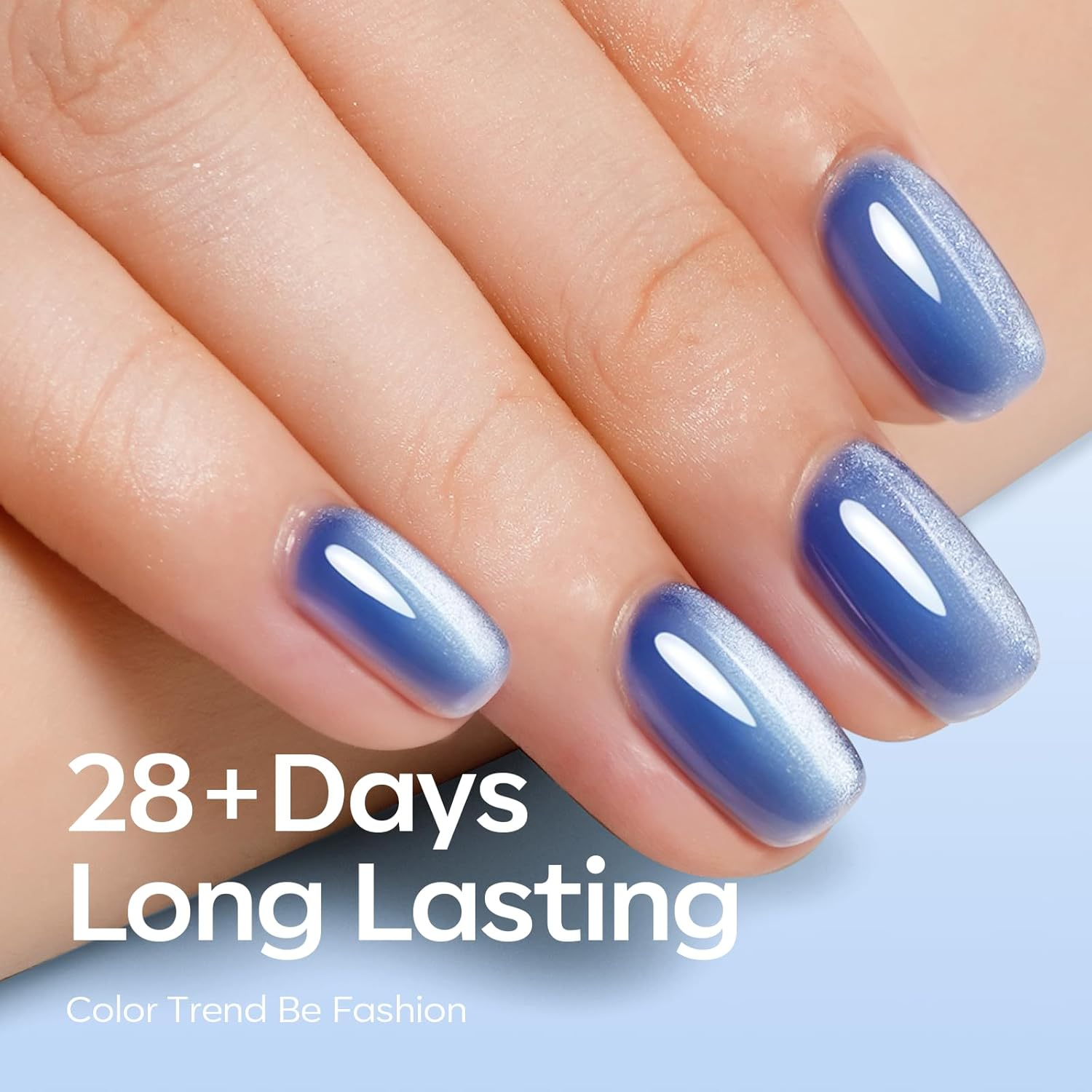 Modelones Cat Eye Gel Nail Polish Set, 6 Colors Light Baby Blue Green 9D Cat Eye Glitter Gel Polish with Magnetic Stick Summer Soak off LED Manicure DIY Salon Gift Starter Kit image number 2