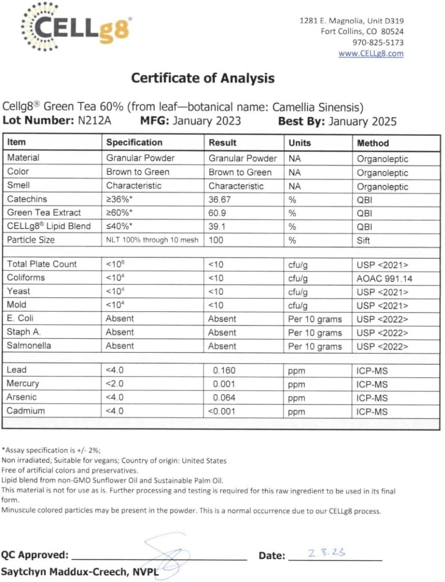RENUE Liposomal Green Tea Extract Supplement 75 Mg - 70% EGCG &ndash; Bioavailable Formula for Increased Absorption &ndash; 90 Capsules image number 3