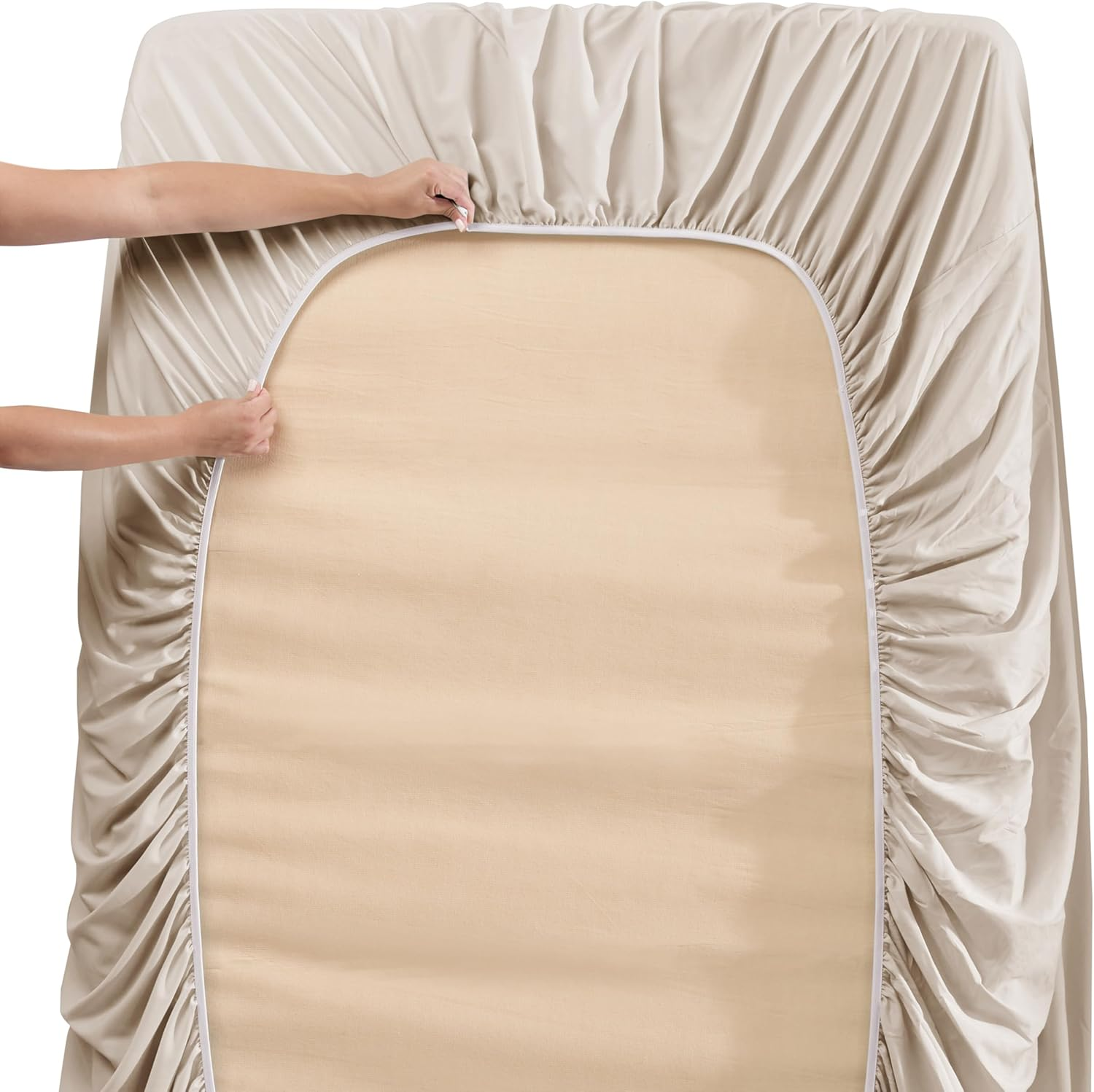 Hearth & Harbor Extra Deep Pocket King Size Sheets Sets - Fits Mattress 18-24 Inches - 6 Piece King Size Sheets - King Sheets - Linen image number 1