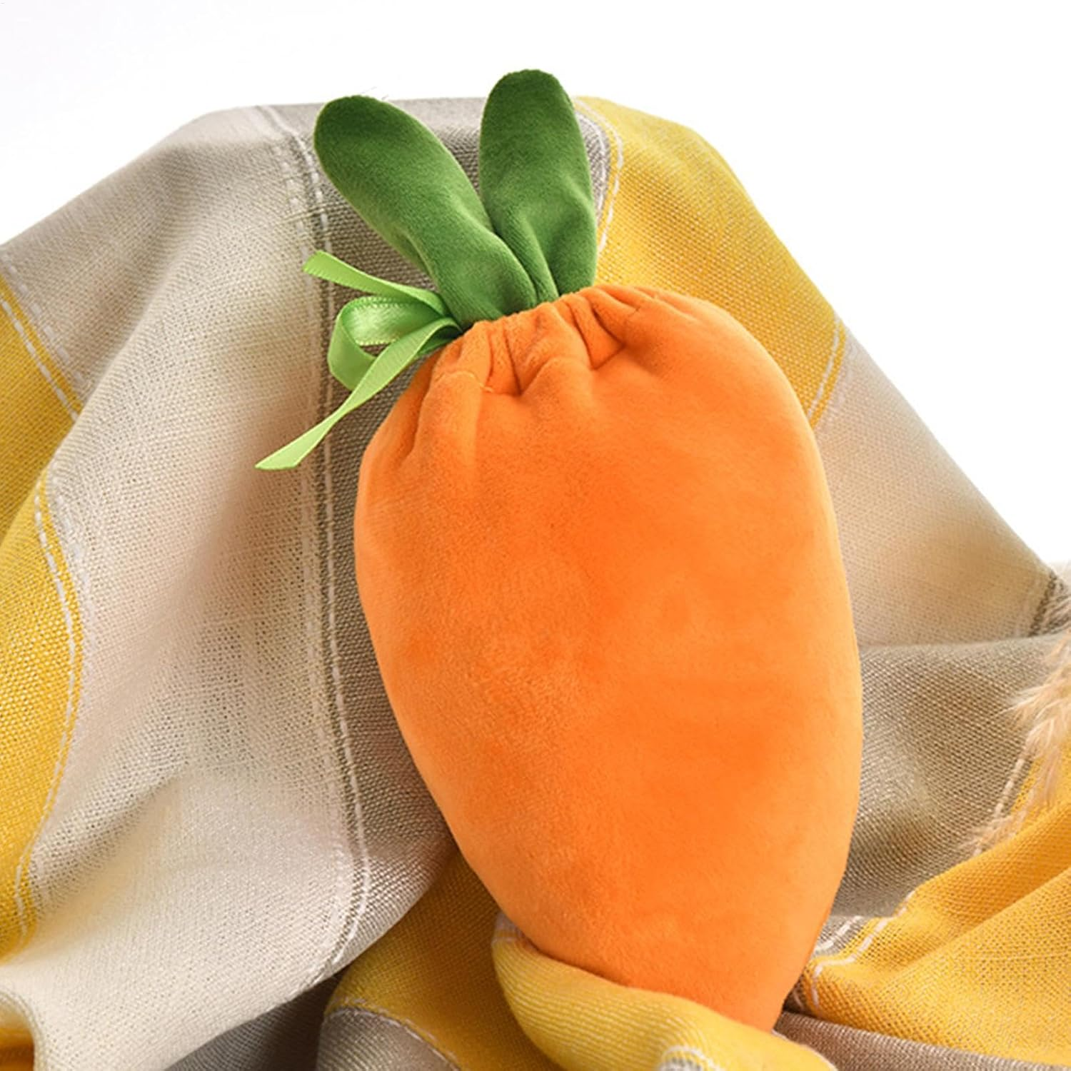 Easter Candy Treat Bags, Velvet Rabbit Ear Bags, Carrot Gift Bags for Spring, Easter Basket Stuffers Bags, Carrot Candy Bags 14X20Cm/5.51X7.87 Inches for Party, Holiday Treat Storage Bags