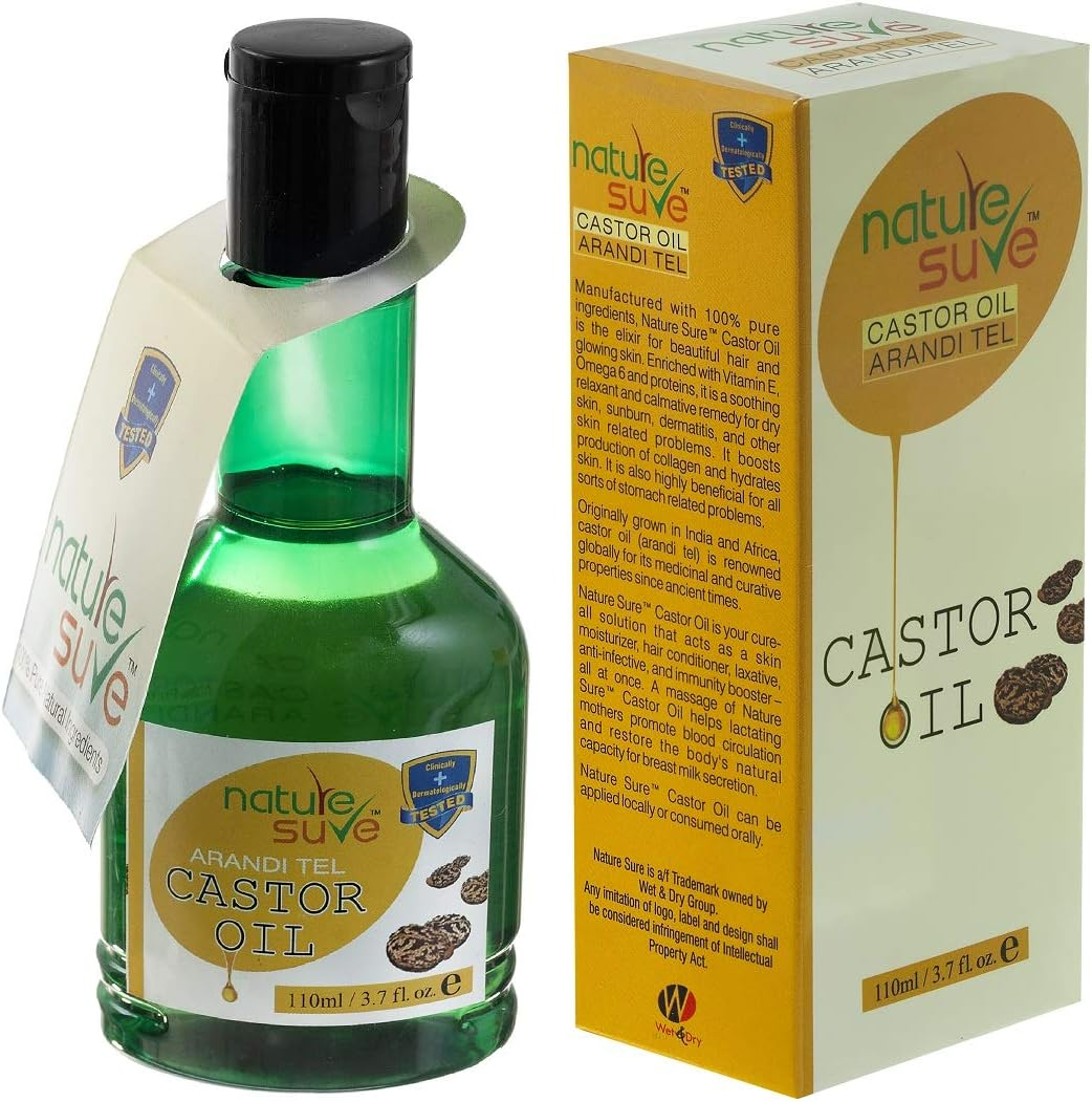 Nature Sure Combo - Castor Oil 110Ml (Arandi Tail) and Rogan Jaitun Tail (Olive Oil) 110Ml