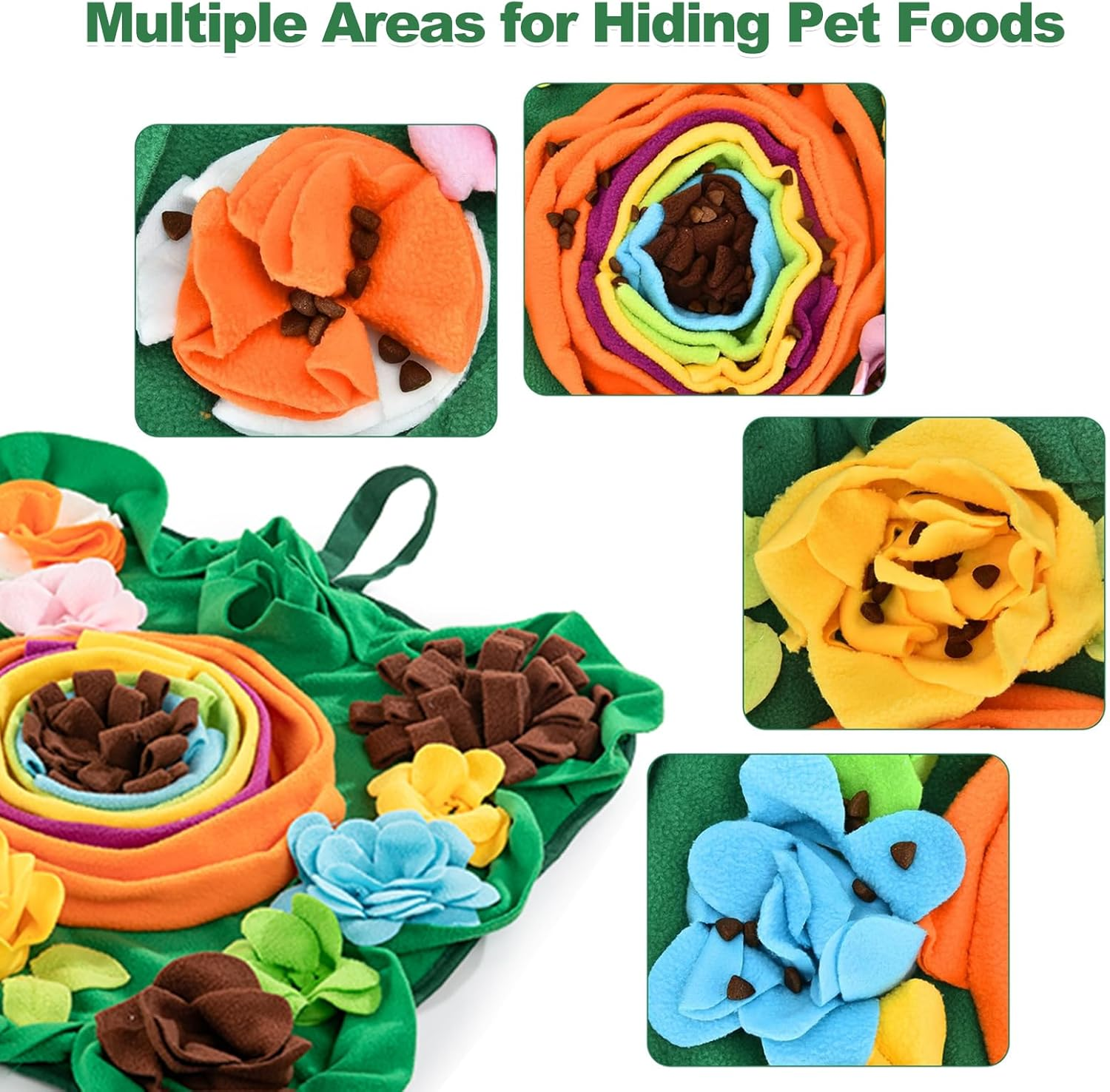 Adpartner Snuffle Mat for Dogs, Interactive Dog Foraging Mat Slow Feeding Pad for Encourages Natural Foraging Skills, 20"X20" Pet Feed Game Puzzle Toys for Small Medium Dogs image number 4