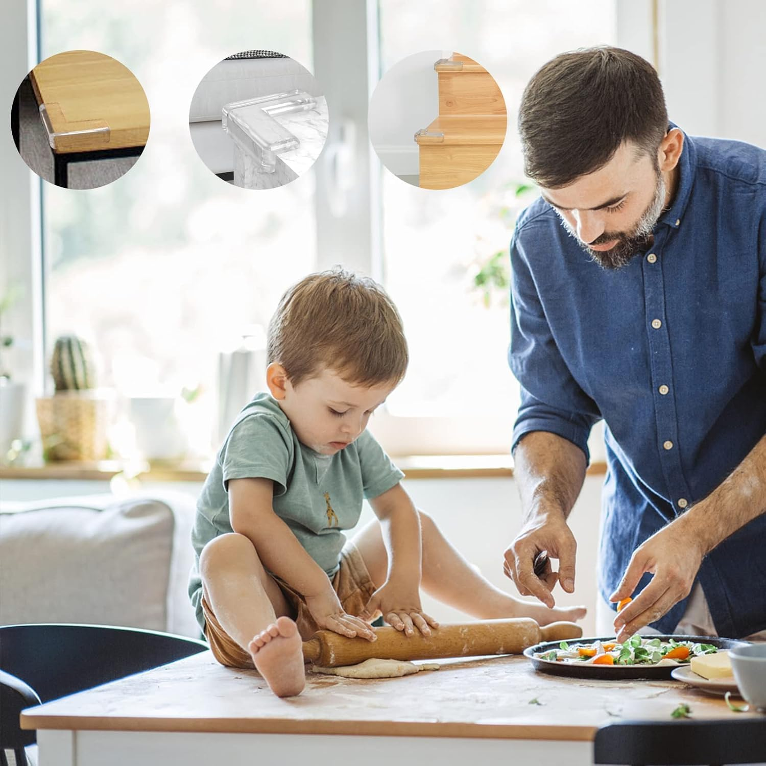 Clear Baby Table Corner Protectors,Ideal Baby Proofing Safety Covers for Furniture and Table Corners(20Pcs) image number 4