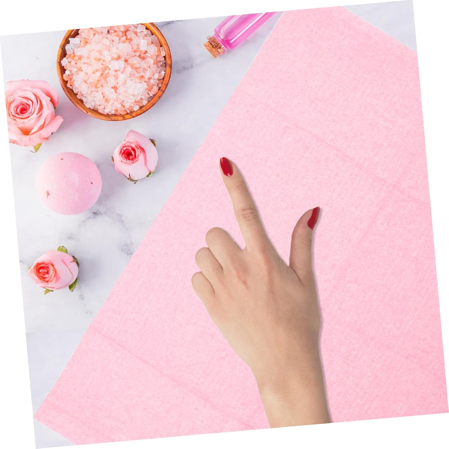 Healeved 125Pcs Disposable Nail Table Mats Soft Nonwoven Beauty Hand Oil and Water Resistant Manicure Desk Sheets for Professional Salons image number 1