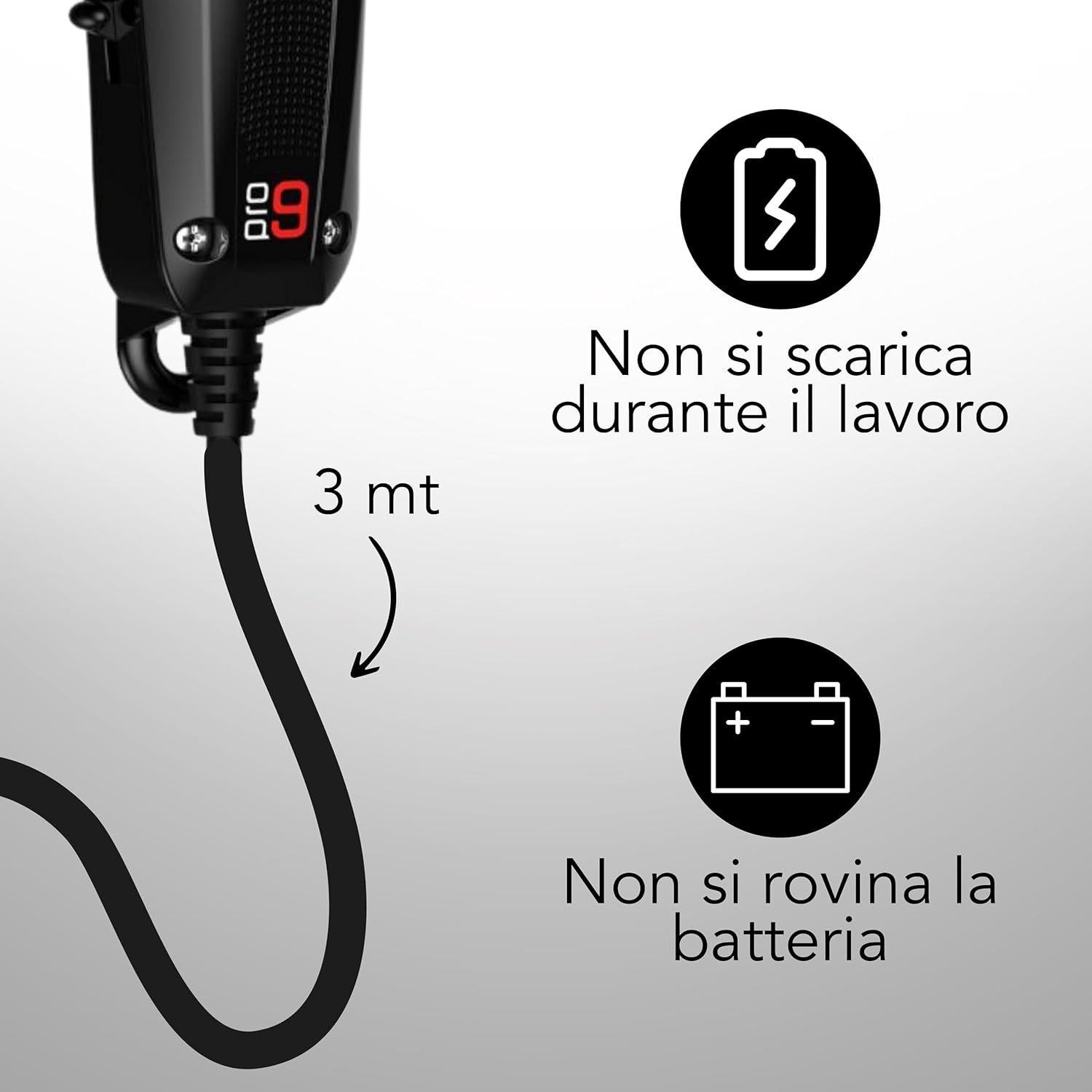 Gama Italy Professional PRO9 XPERT - Professional Men'S Hair Trimmer - Magnetic Motor - Cut between 0.8 and 3.8 Mm - 4 Guide Combs Included (3, 6, 10, 13 Mm) image number 6