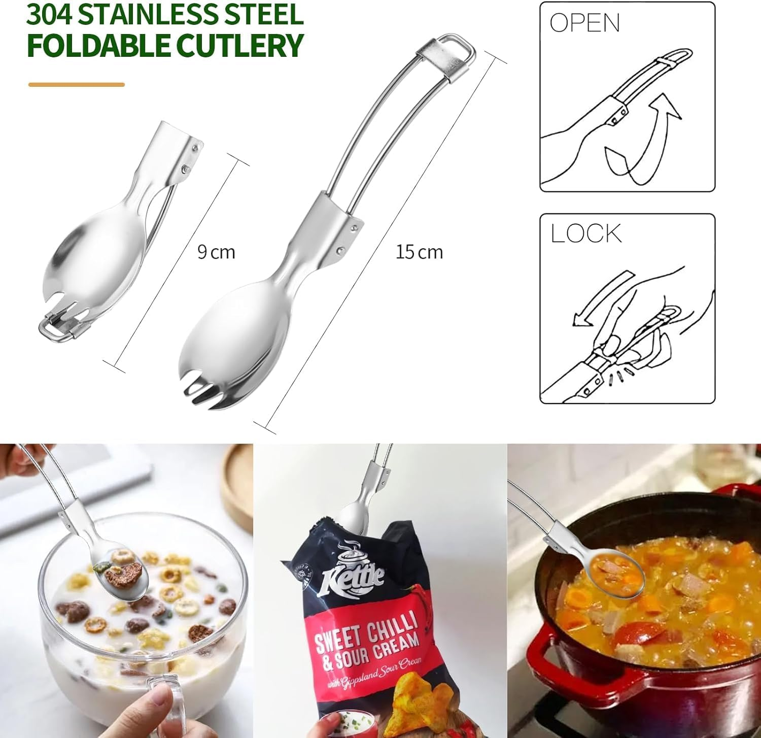 Foldable Mess Kit, ISFORU Portable Collapsible Camping Cups Bowls with Cutlery Set, Microwave Oven Available Food Grade Silicone for Travel Outdoor Hiking and Picnic for 1 image number 1