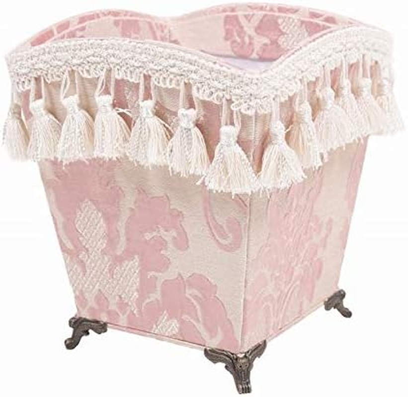 Jennifer Taylor 33026BX Cartonnage Tassel Trash Can, Beauty Salon, Nail Salon, Cosmetics, Makeup, Leone PK Pink Leone
