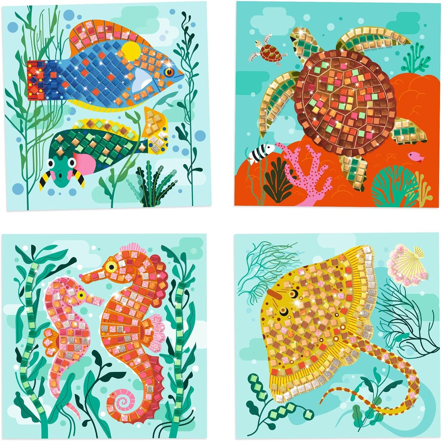 Djeco DJ09427 Caribbean Mosaic Craft Set image number 1