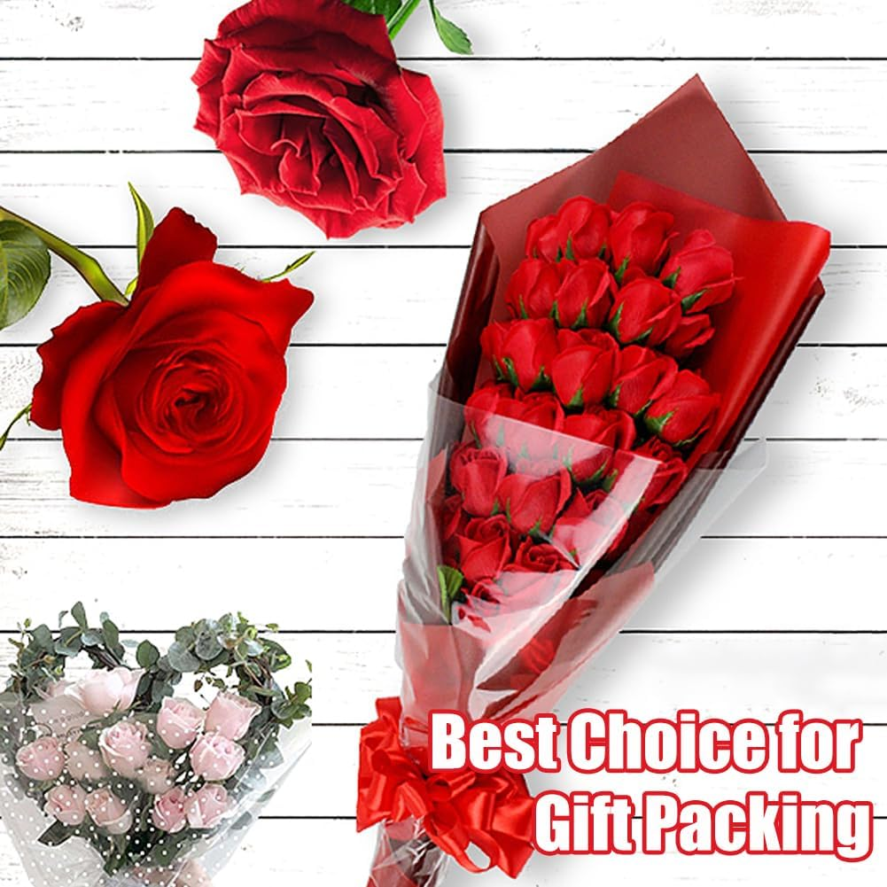 Geli Cellophane Wrap Roll,40Cm X 30M (1.3Ft X 98.5Ft),Wrap Cellophane Bags -Wrapping Paper to Wrap Gift Baskets - Cellophane for Flower Gift Baskets Wrap (Clear)