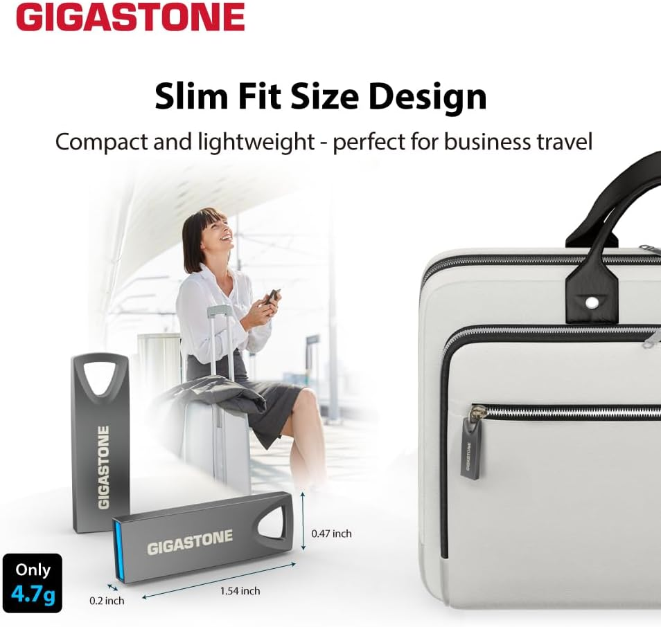 GIGASTONE Z70 32 GB 5 Pack, USB 3.2 Gen1 USB Flash Drives, Reliable for PC and Mac, Waterproof Metal, Mini and Robust, USB 2.0/3.0 Compatible image number 1