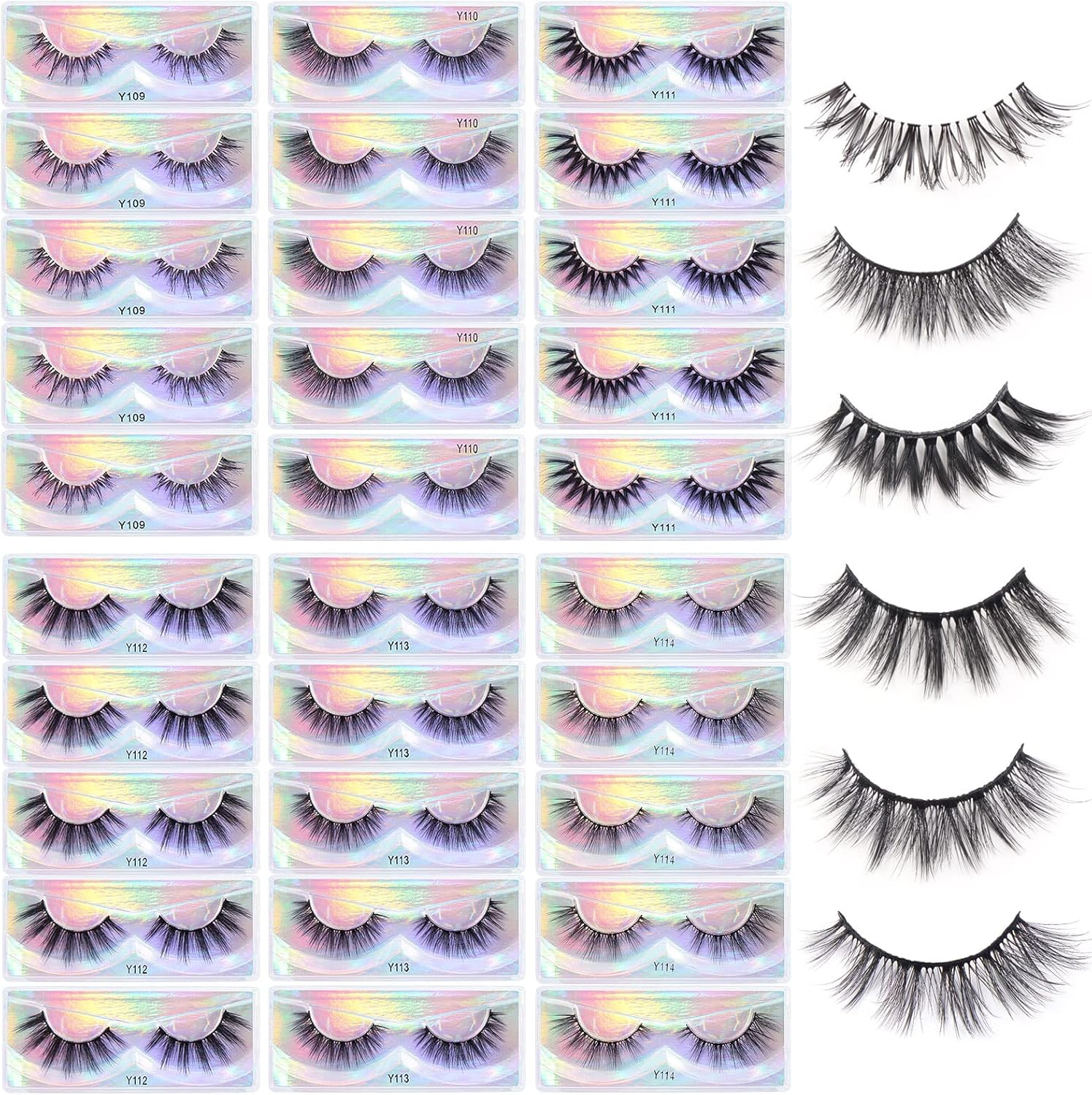 Eyelashes, Natural False Eyelashes Faux Mink Lashes Manga Lashes Cat Eye Lashes Fluffy Wispy Fake Lashes Eye Lashes