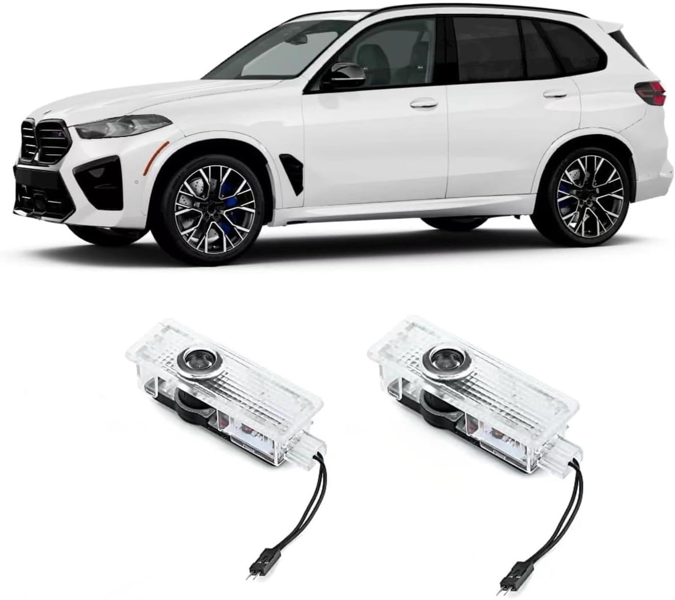 Car Door Logo Projector LED Welcome Lights Compatible with BMW 1/3/4/5/6/7/X1/X2/X3/X4/X5/X6/X7/M/Z/GT Accessories - No Fade 4K-HD (2 Pack)