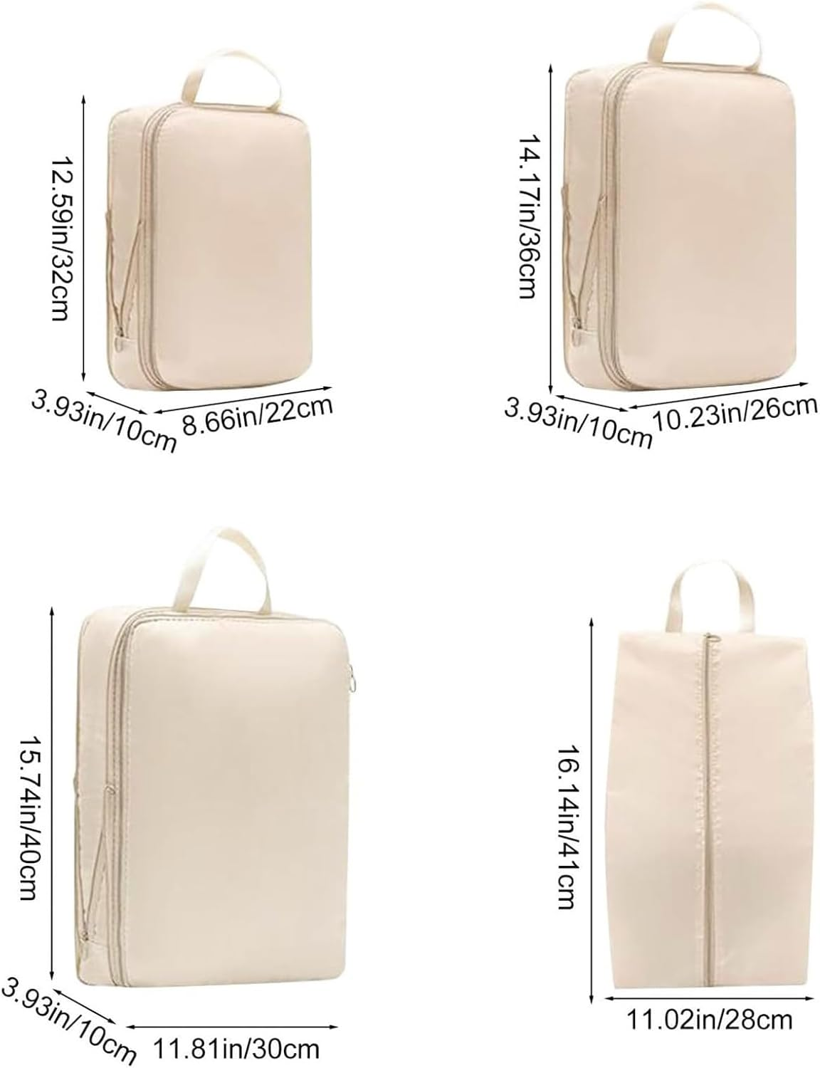 Compression Packing Cubes Travel - Double Zipper Travel Organizer Set for Carry On, Waterproof Carry on Clothing Storage Accessories for Road Trip Vacation Outdoor - Grey image number 2