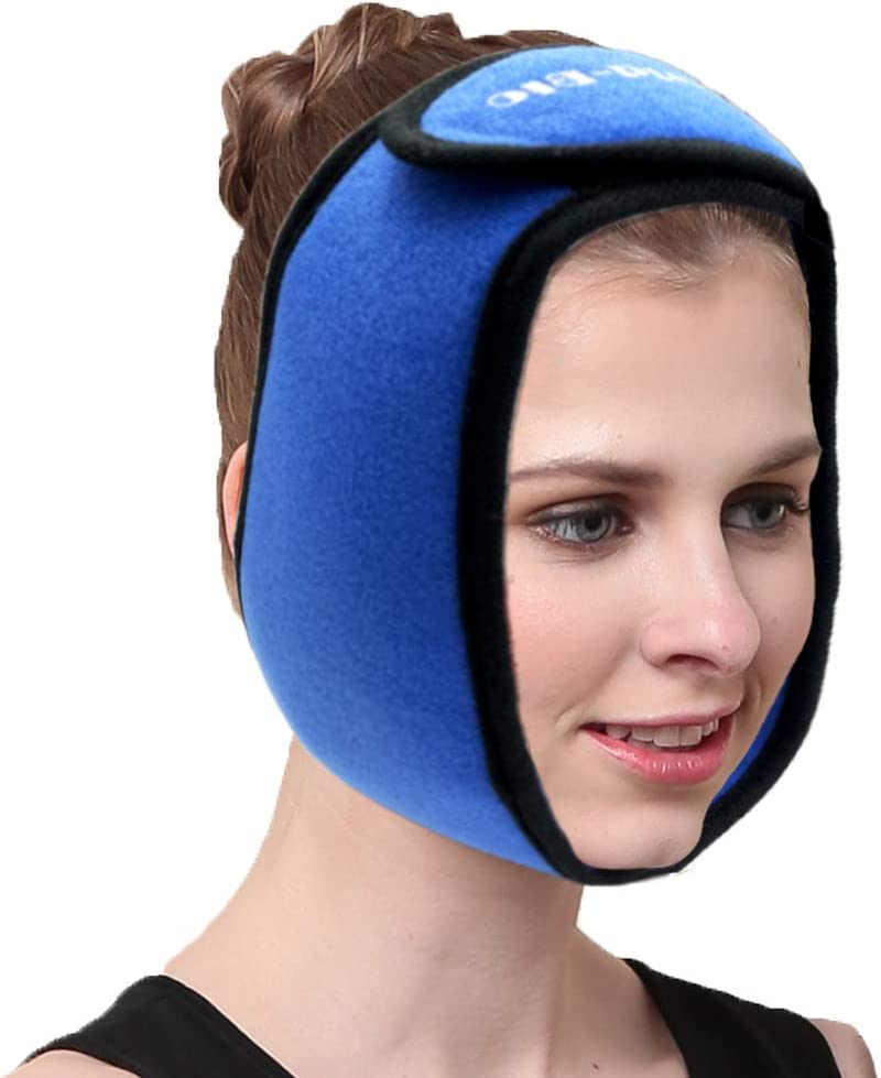 WORLD-BIO Face Ice Pack for Wisdom Teeth, Jaw, Head, Chin - 4 Reusable Hot & Cold Gel Packs with Adjustable Stretch Wrap Relief for Injuries, Oral and Facial Surgery, Migraine, TMJ Pain image number 3
