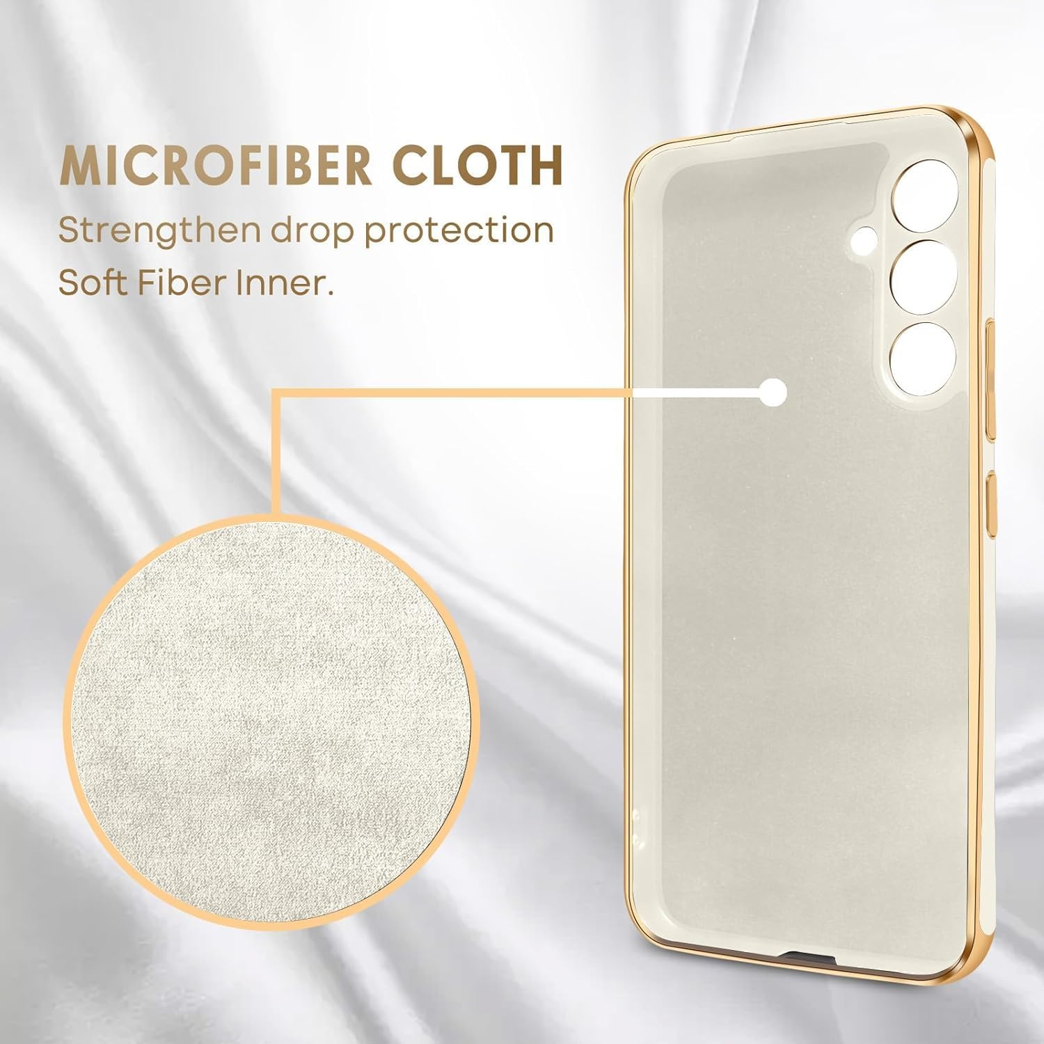 Souligo Samsung Galaxy A56 Case, Galaxy A56 Mobile Phone Case Slim Soft TPU Silicone Case Cover with 360 Degree Ring Holder Stand Stable Scratch-Resistant Case for Samsung Galaxy A56 4G / A56 5G White image number 7