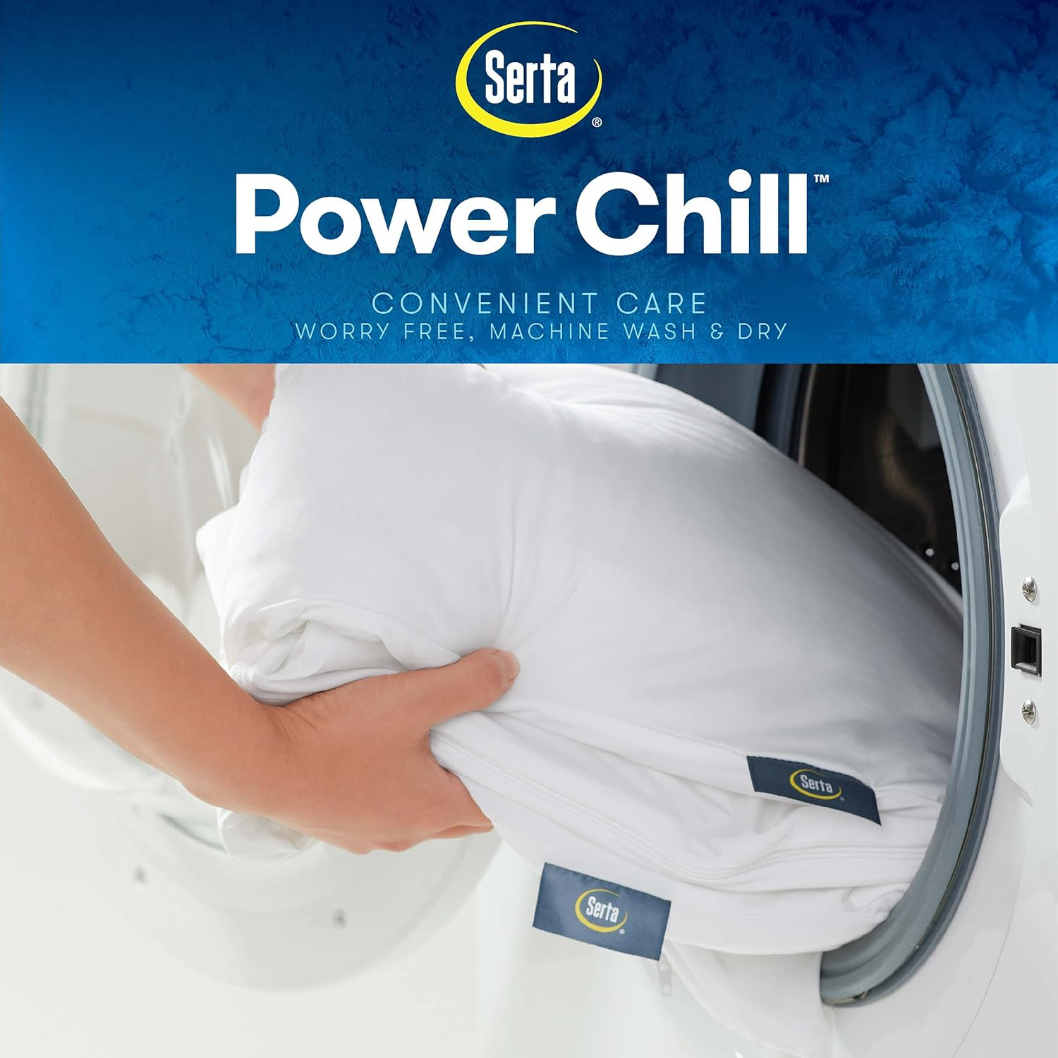 Serta Power Chill Cooling Pillow Protectors, Stain Resistant and Zippered Pillow Protector, Protects Pillow from Dust and Dirt, King, White, 2 Count ( Pack of 1)