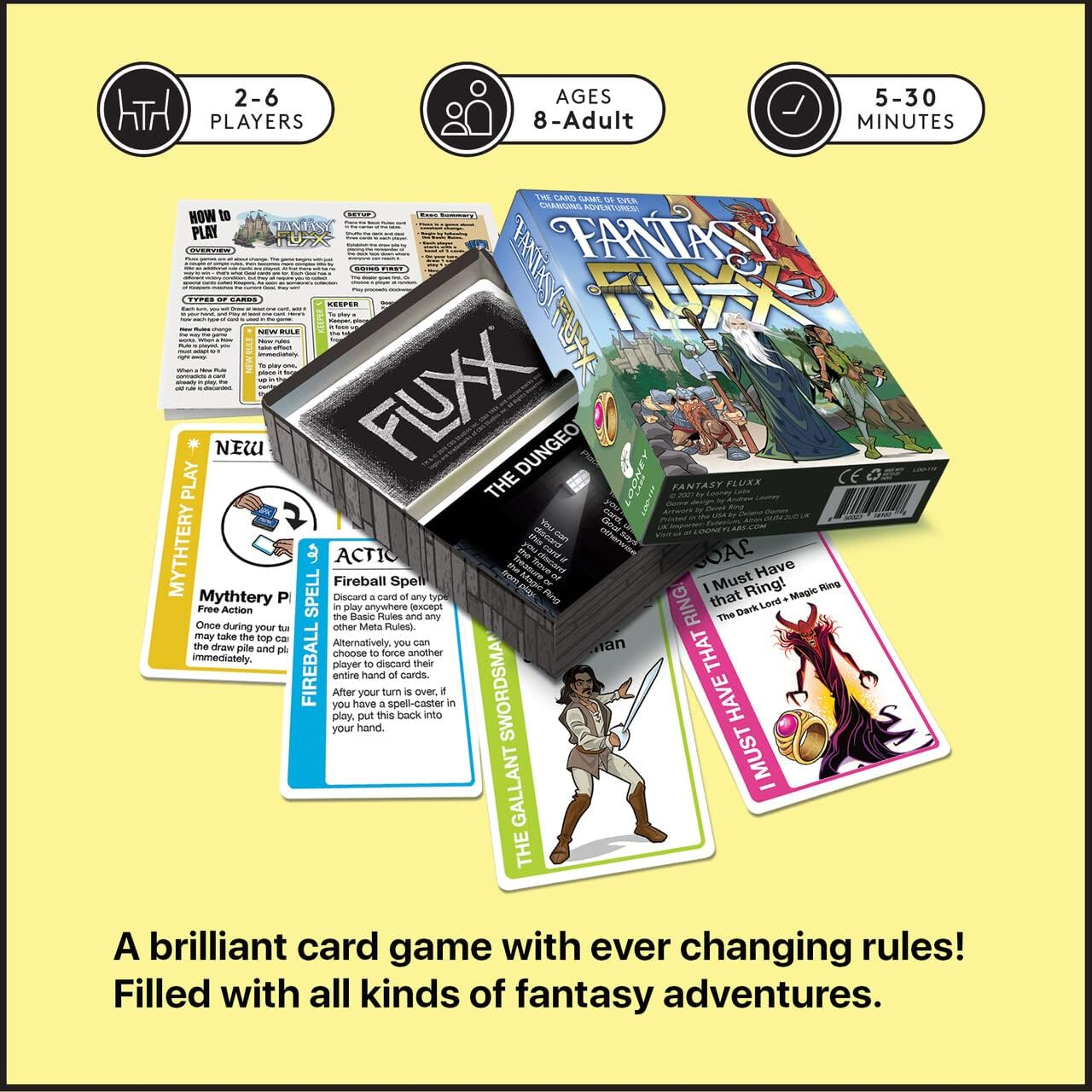 Looney Labs Fantasy Fluxx Card Game, Multicolour, 1 image number 3