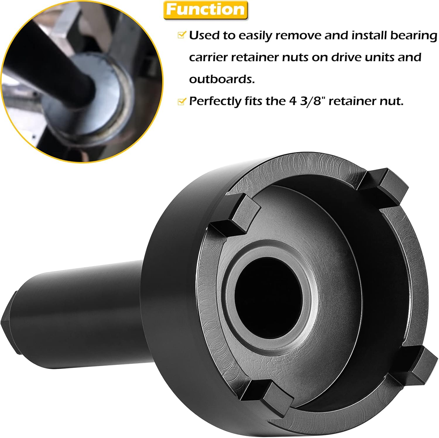 Bearing Carrier Retainer Wrench Tool Fits for Mercury Mercruiser Alpha One Bravo One Generation II TRS Outdrives, Alternative to 91-61069, 91-61069T, 18-9858 image number 4