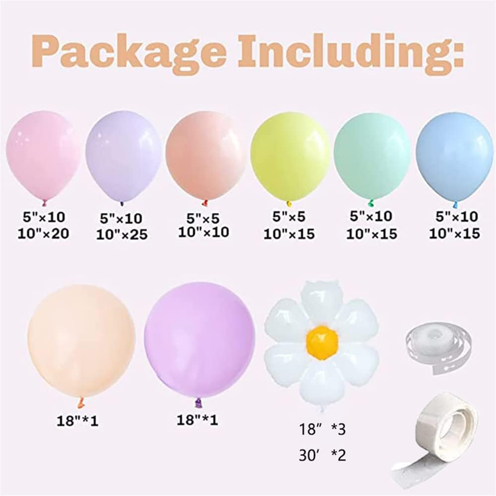 LDFWAYAU 159Pcs Rainbow Balloon Arch Garland Kit - Pink Yellow Blue Purple Green Balloons Flower Balloons with Balloon Accessories for Baby Shower Wedding Birthday Girl Party Decorations (Q29F)