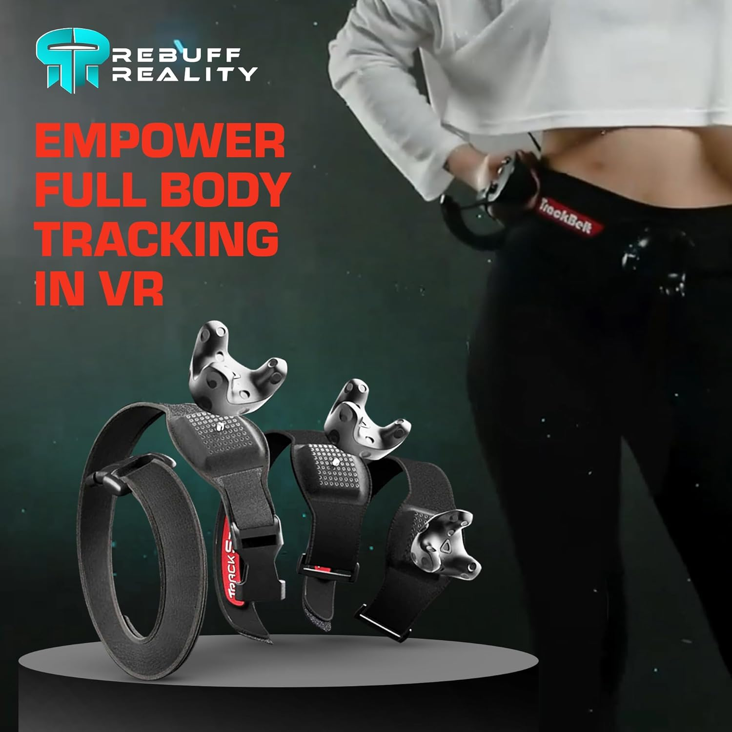 Rebuff Reality Trackstraps for Vive Tracker - Adjustable VR Full Body Tracking Straps, VR Chat Motion Capture, Compatible with Vive Tracker 3.0 2.0 Ultimate, Tundra, (Tracker Sold Separately) Black image number 5