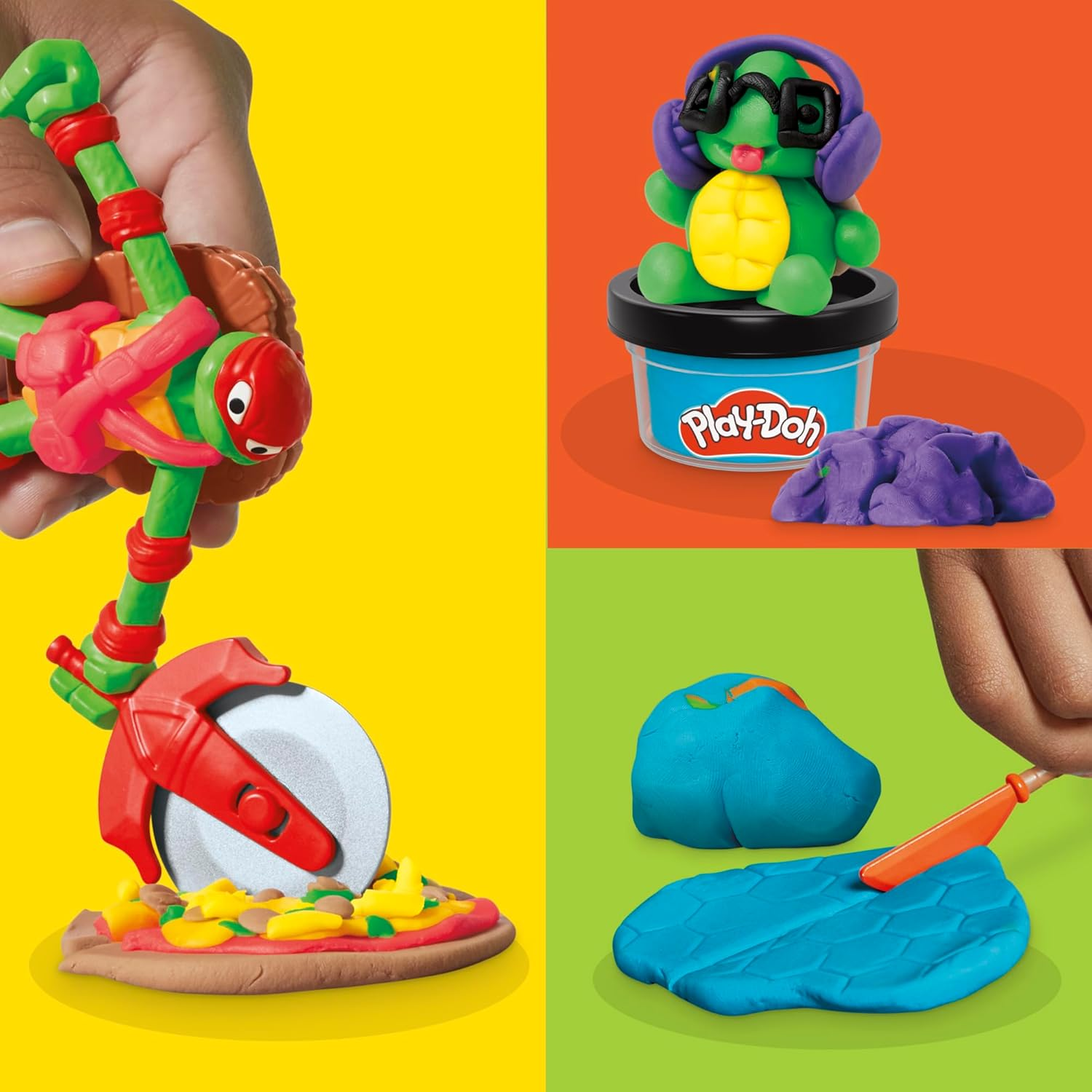 Play-Doh Teenage Mutant Ninja Turtles Cowabunga Creations Bendy 4 Inch Action Figures Set, Kids Arts & Crafts, TMNT Toys for Boys & Girls 4+ image number 6