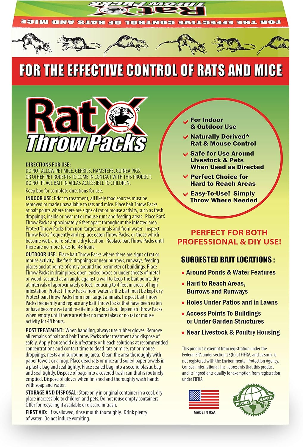 Ratx Throw Packs- for All Species of Rats and Mice. Safe around Pets image number 3
