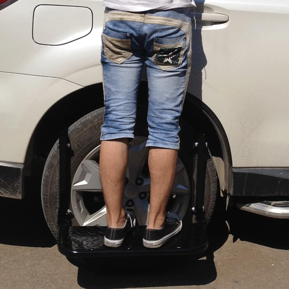 Heavy Duty Tire Step Foldable Car Ladder with Adjustable Height and Width Anti-Slip Surface Max. Load 150Kg/330Lbs for Truck SUV Off-Road Vehicle image number 5