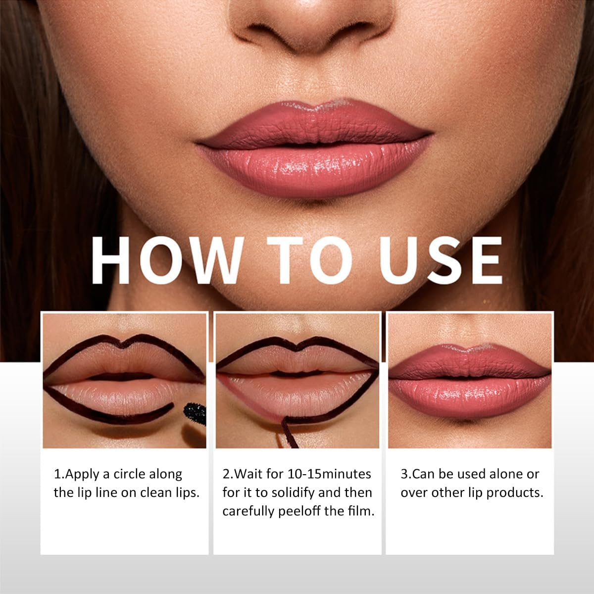 Peel off Lip Liner Stain Liptint Long Lasting Lip Tint Tattoo for Women Girls Detachable Pencil Waterproof Transfer-Proof Matte Lip Gloss,Highly Pigmented Color Finish Lip Tint Stain (01#Rose Pink, M) - 02Coco image number 4