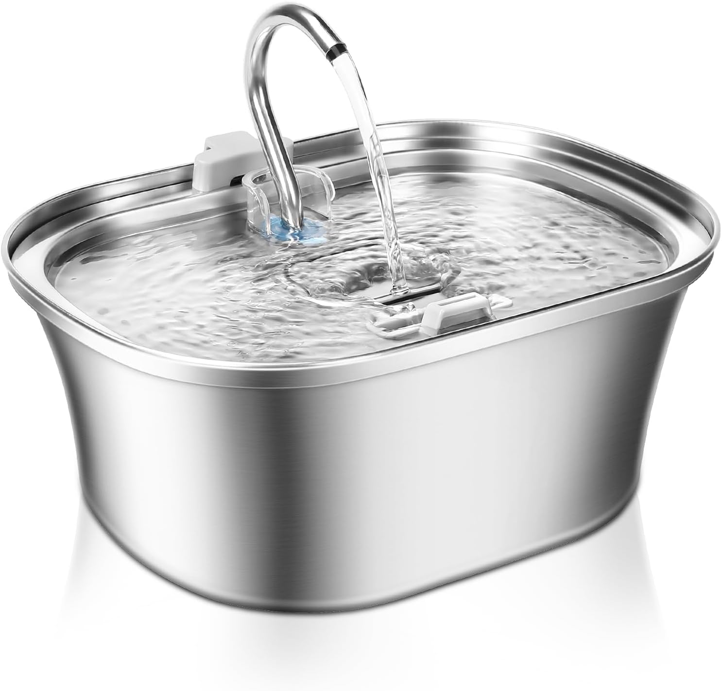 Cat Water Fountain, 3.2L/108Oz Automatic Stainless Steel Pet Water Fountain, Ship-Shaped Cat Drinking Fountains Pet Water Bowl Dispenser with Ultra-Quiet Pump for Cats, Pets, Dishwasher Safe