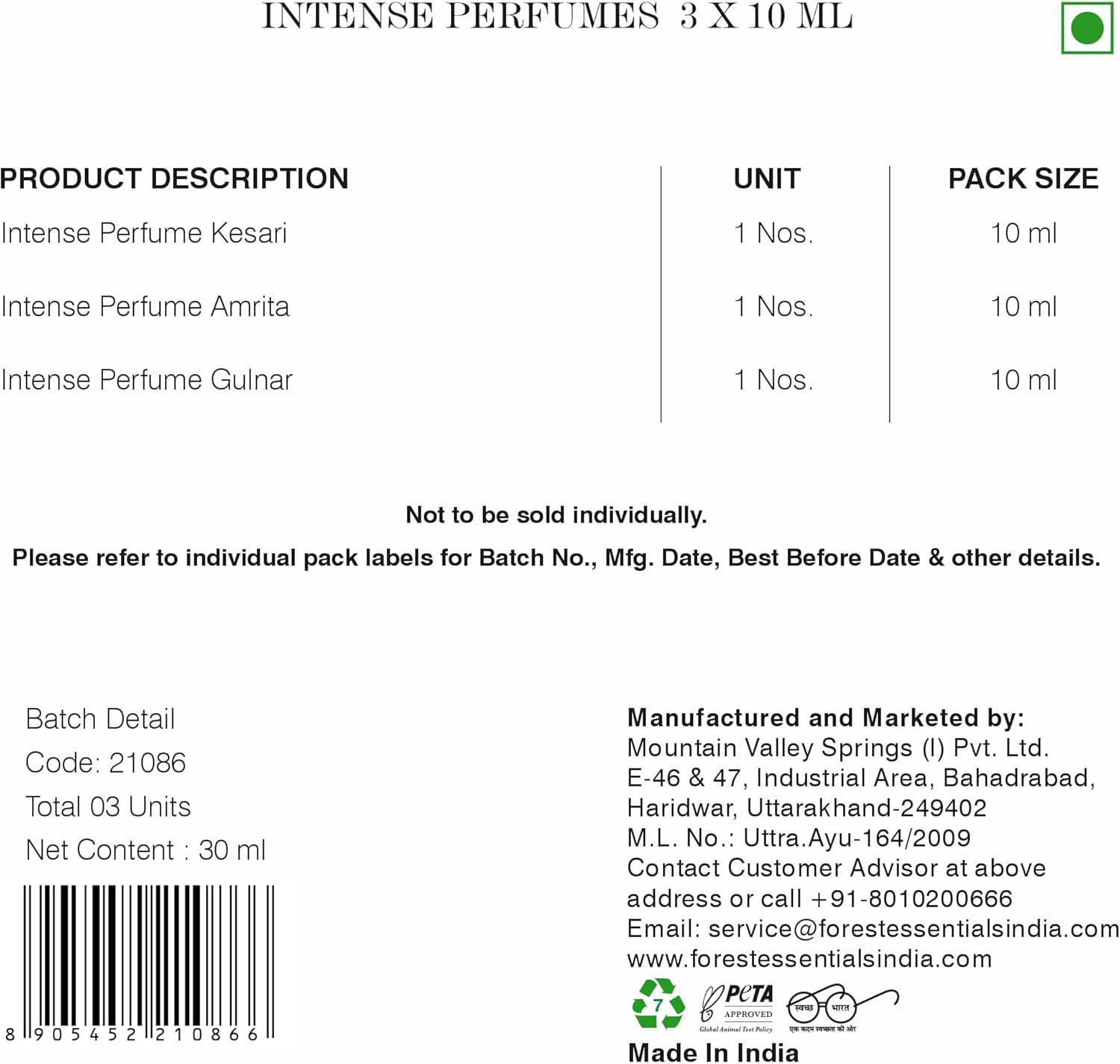 Forest Essentials Intense Perfume Selection Box | Eau De Parfum (EDP) | Intense Long Lasting Fragrance| Perfume for Women | Gifts for Women | Perfume Gift Set for Birthday image number 2