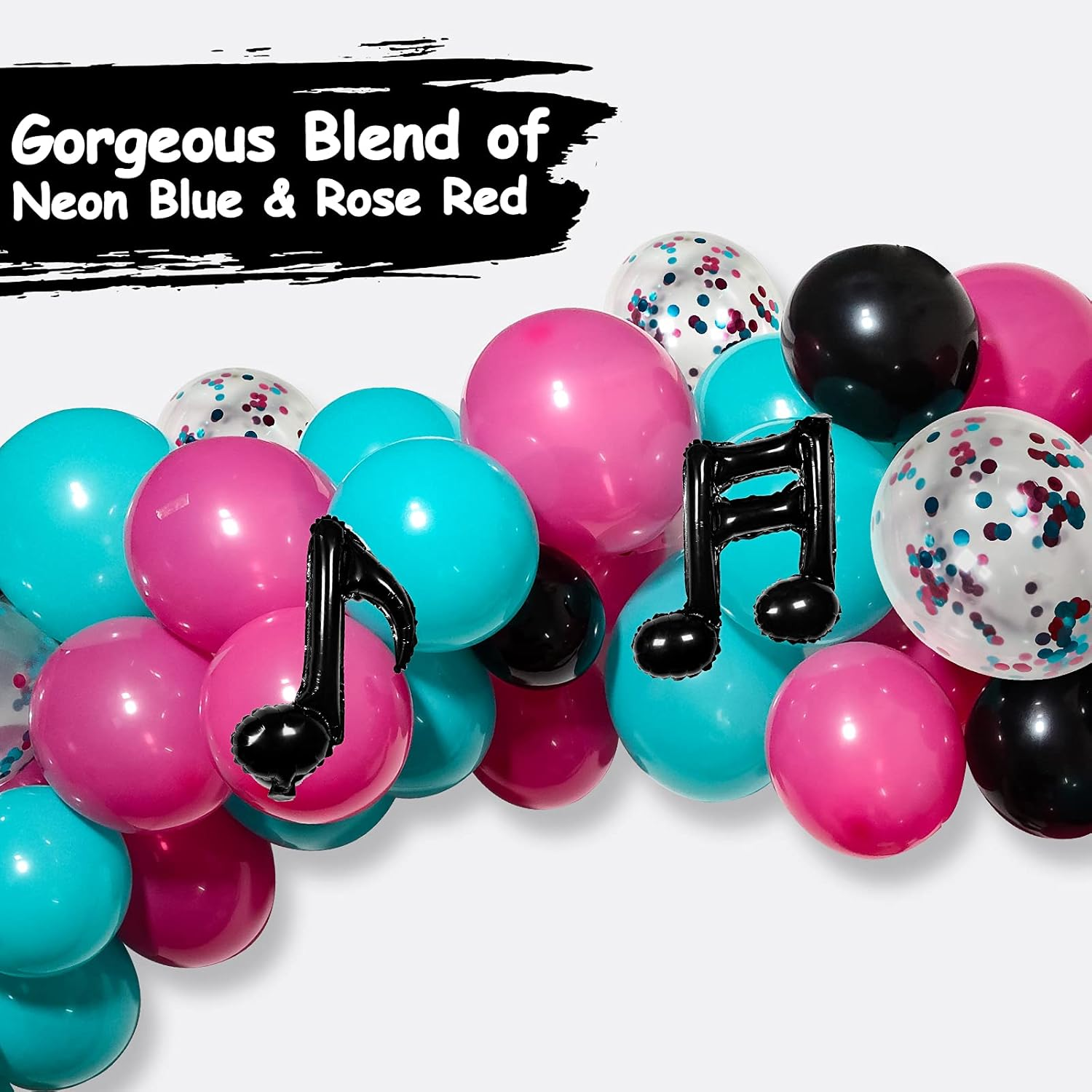 TIC Toc Balloon Arch Kit, JOGAMS 127 Pack Tic Toc Balloons Set with Music Note Balloons, Music Party Decorations for Girls Teens Birthday Party Karaoke Music Theme Decor - Green,Pink,Red image number 2