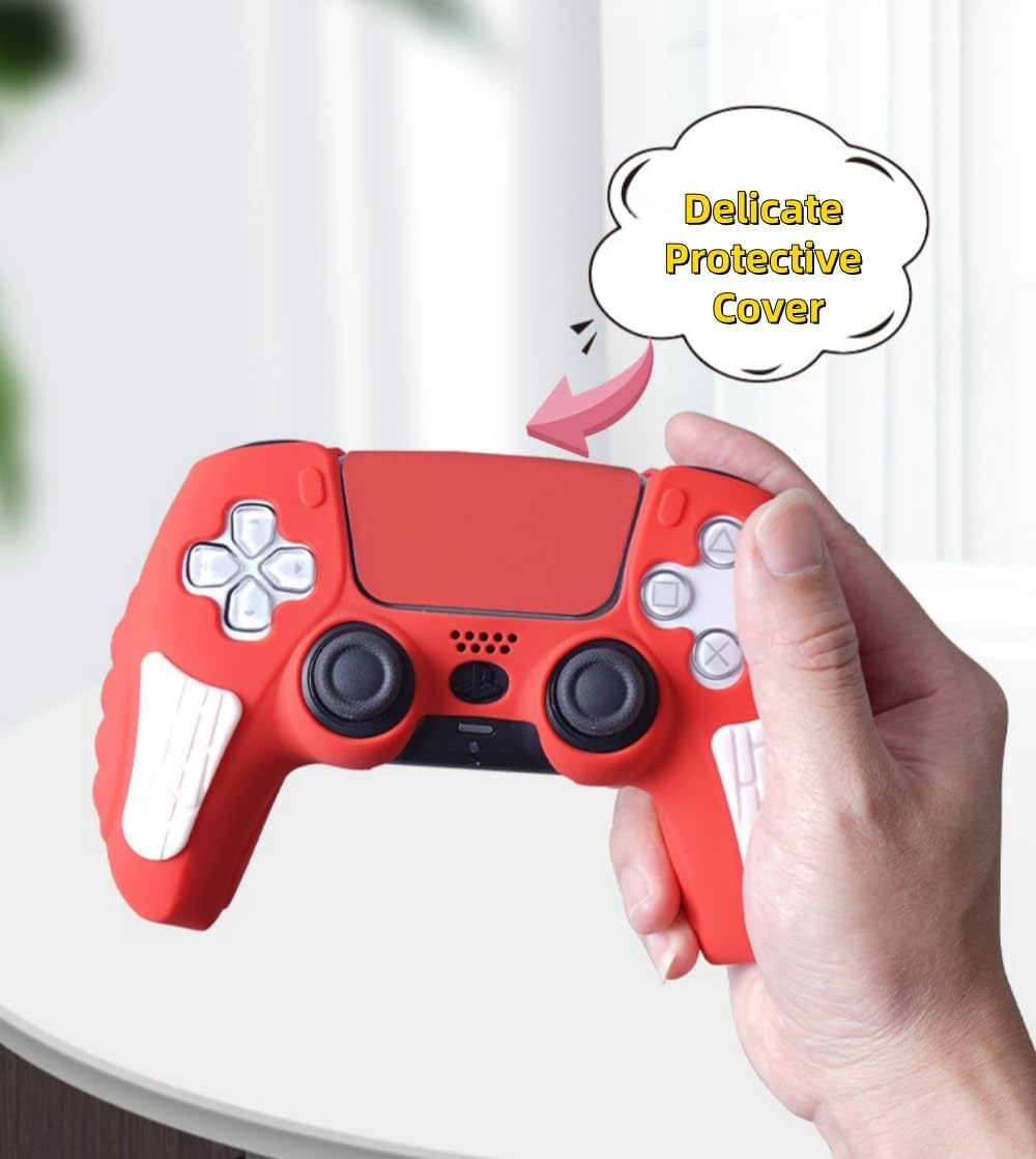 XP-1 PS5 Controller Silicone Grip Cover Case with Thumb Grips, Joystick Protectors, and Anti-Slip Skin &ndash; Compatible with PS5. (Blue/Black) image number 3