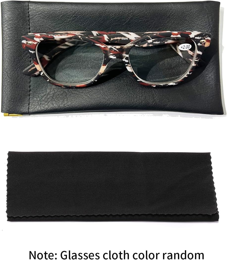 LANLANG Reading Glasses for Women Men, Spring Hinge, Clear Lens, PC Frame, Lightweight, Colorful Design, R-T006