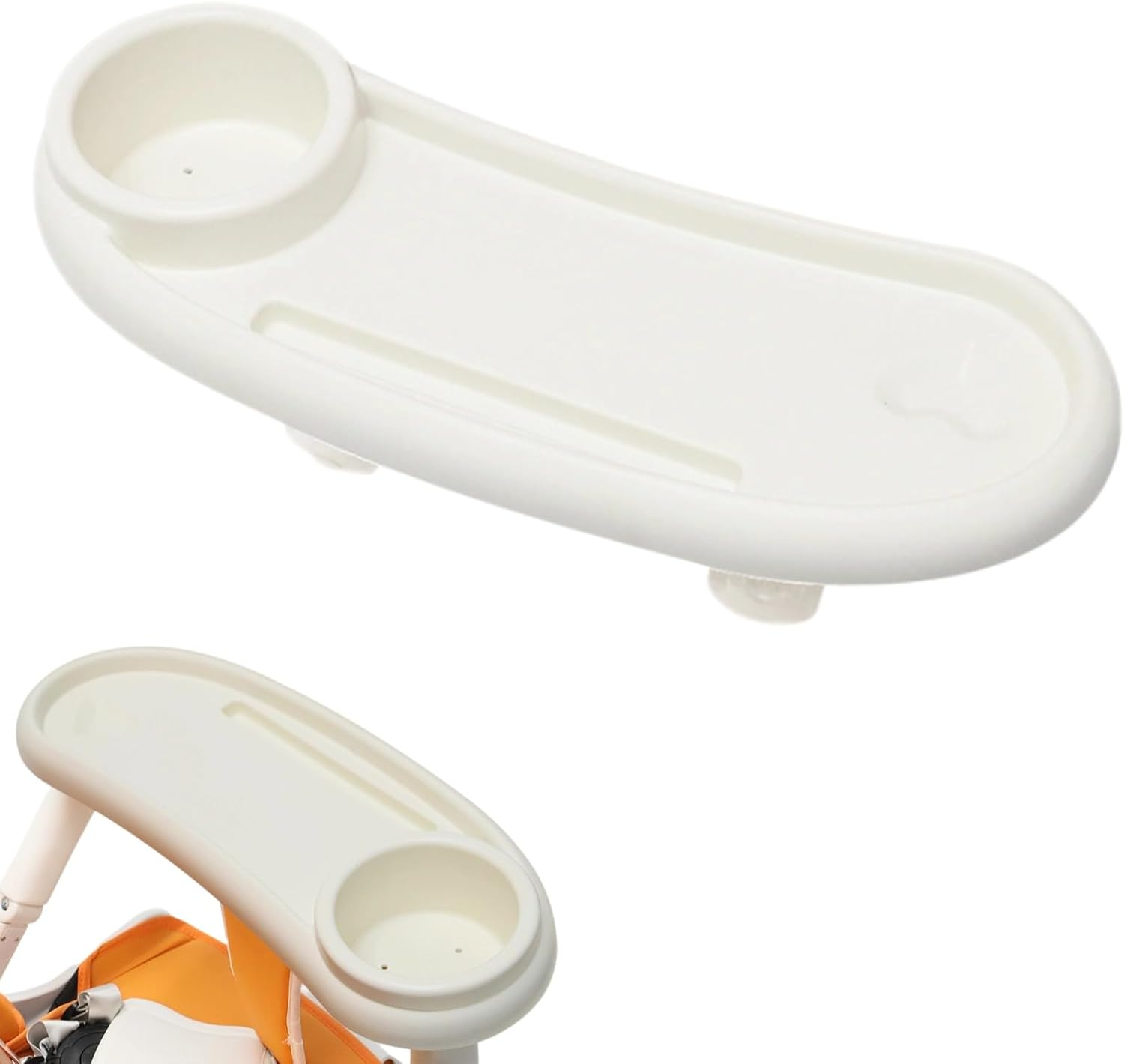 Universal Stroller Snack Tray with Cup Holder, Removable & Adjustable Stroller Organizer for Snacks, Phone, Drinks, Fits Most Prams and Strollers, Multi-Functional Stroller Accessory image number 2