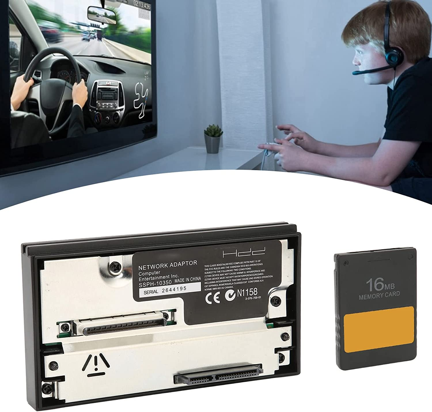 SATA Interface Network Adaptor HDD Hard Disk Adapter for , Support SATA 2.5 and 3.5, with 16MB FMCBV1.966 Memory Card Mcboot image number 6