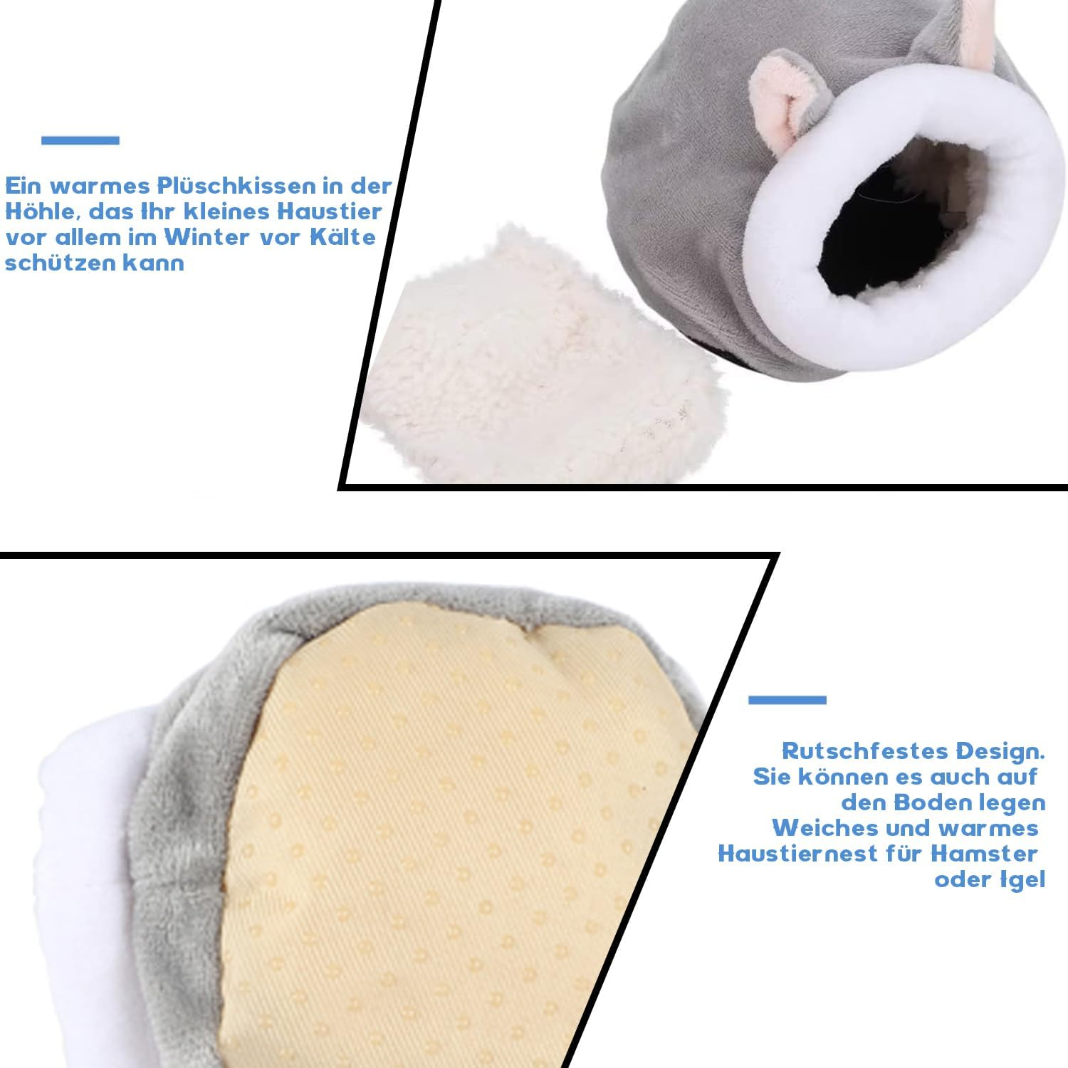 Norhogo Rat Hamster House Bed Winter Hedgehog Cuddle Sack Small Animal Pet Cave Cage Nest Accessories Mini Cute Cotton (L) image number 6