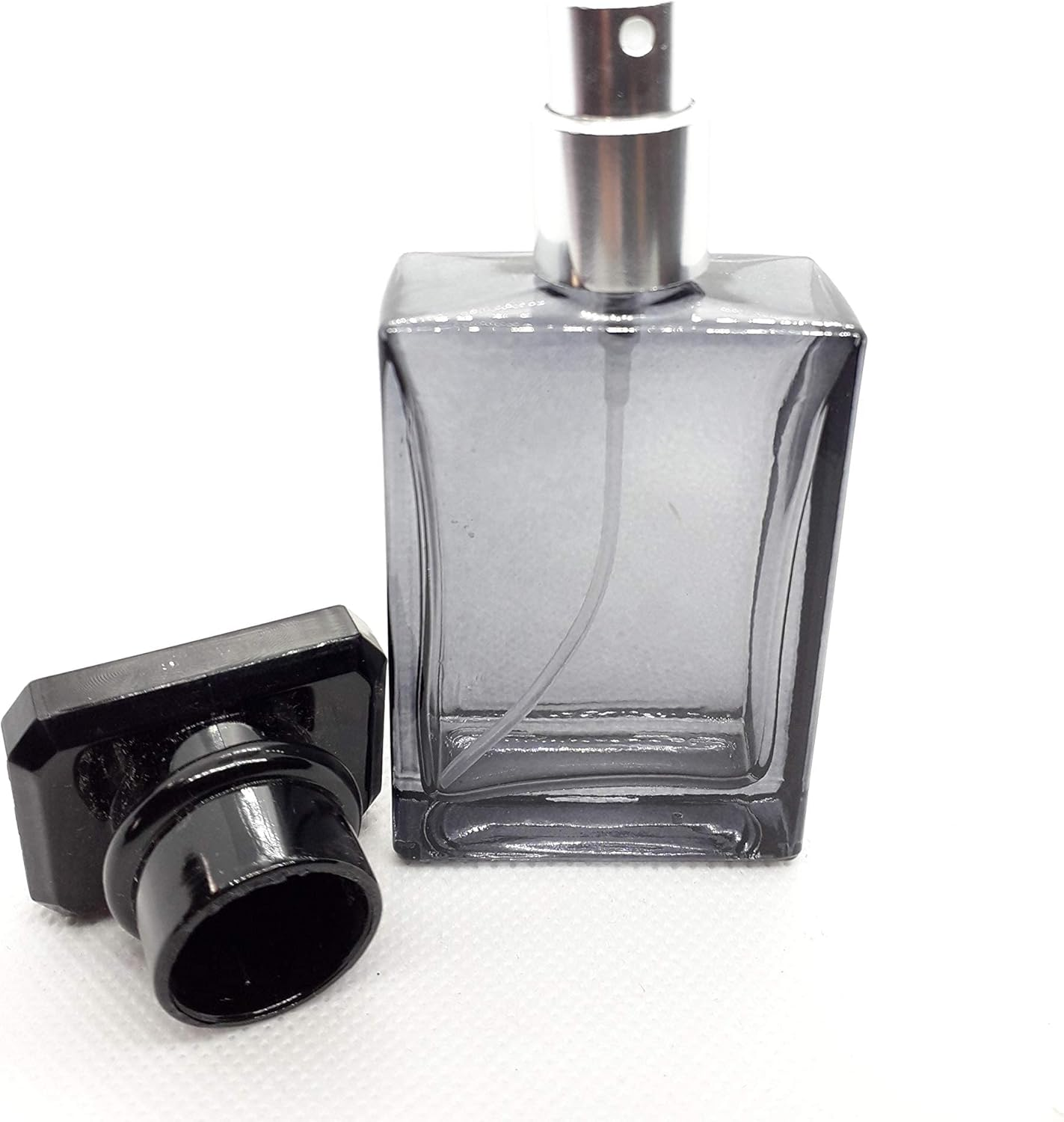 Empty Glass Perfume Spray Bottle Rectangle Clear Grey (30Ml)