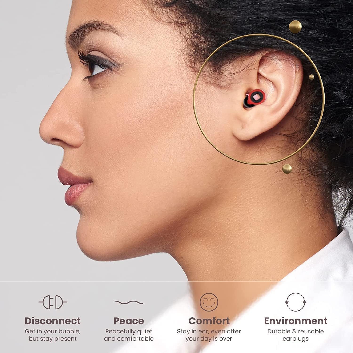 Ear Plugs for Sleeping Noise, Cancelling Silicone Earplugs Sound Blocking Sleeping, Super Soft,Reusable Noise Reduction Earplugs for Sleep,Snoring,Work,Studying image number 3