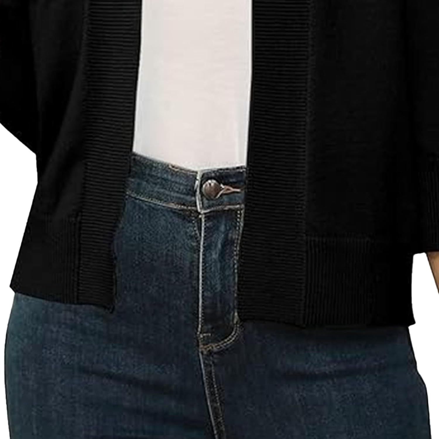 Women'S 3/4 Sleeve Cardigan Knit Sweaters Cropped Open Front Shrug Bolero Lightweight Cardigans 2025 Trendy image number 2