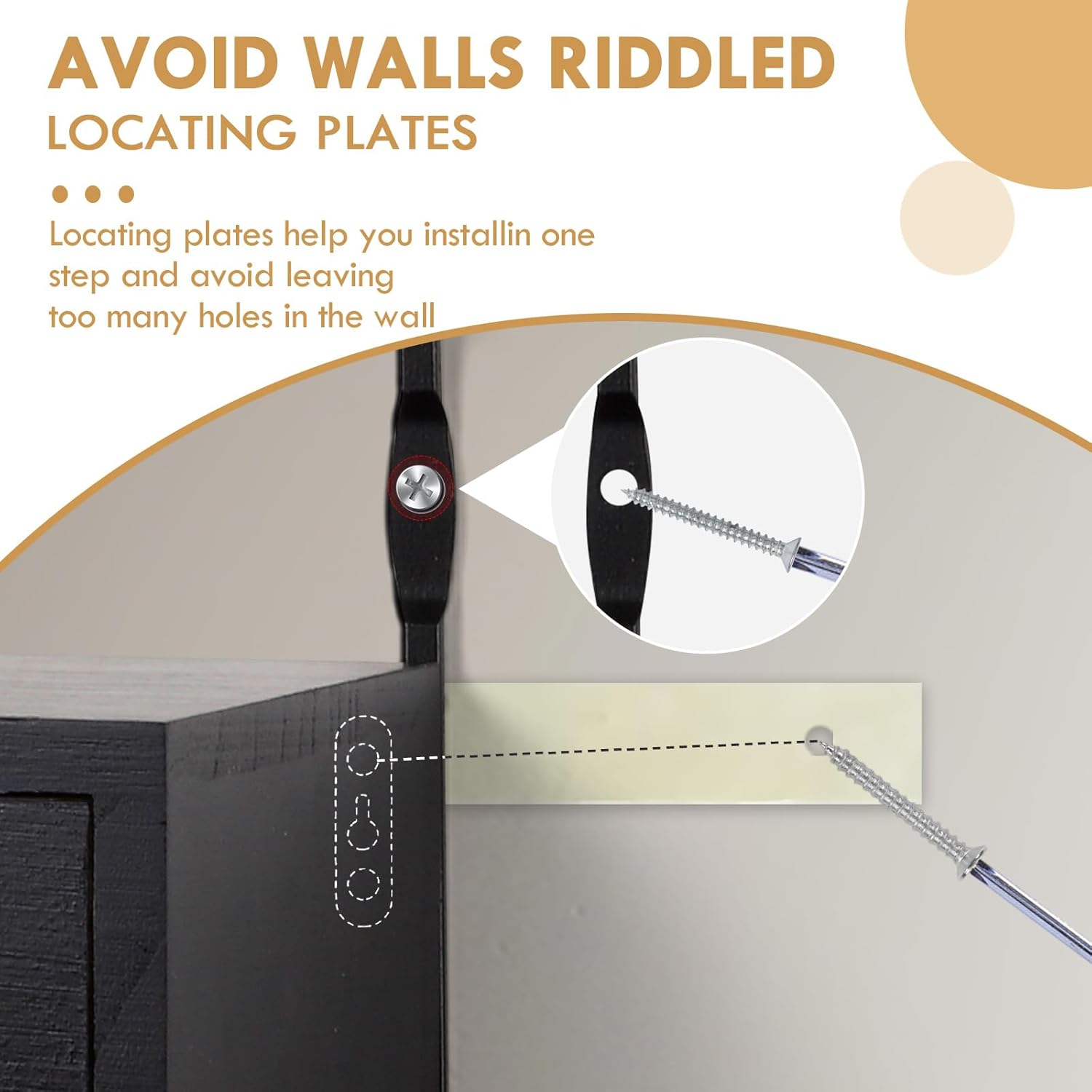 Floating Shelves for Wall Decor Storage, Wall Mounted Bathroom Shelf, Rustic Wood Wall Shelves with Drawers Set of 2 - for Home Decor, Bathroom and Room Decor, Kitchen Storage (Black) image number 3