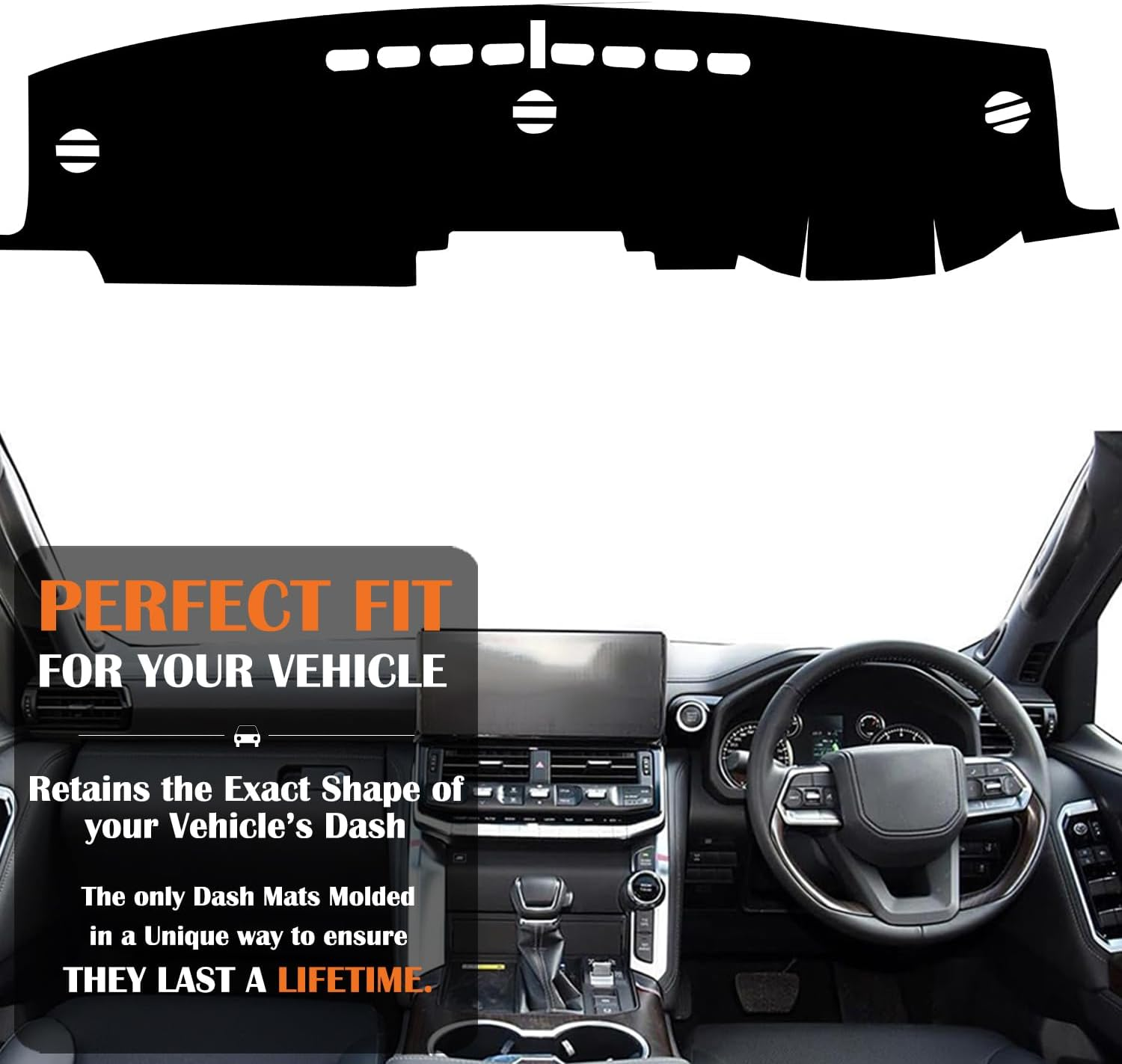 Evervenz Dash Mat for Toyotaland Cruiser 300 2023 2024 Flannel（Without HUD） Dash Cover Dashboard Cover Cruiser01 image number 5