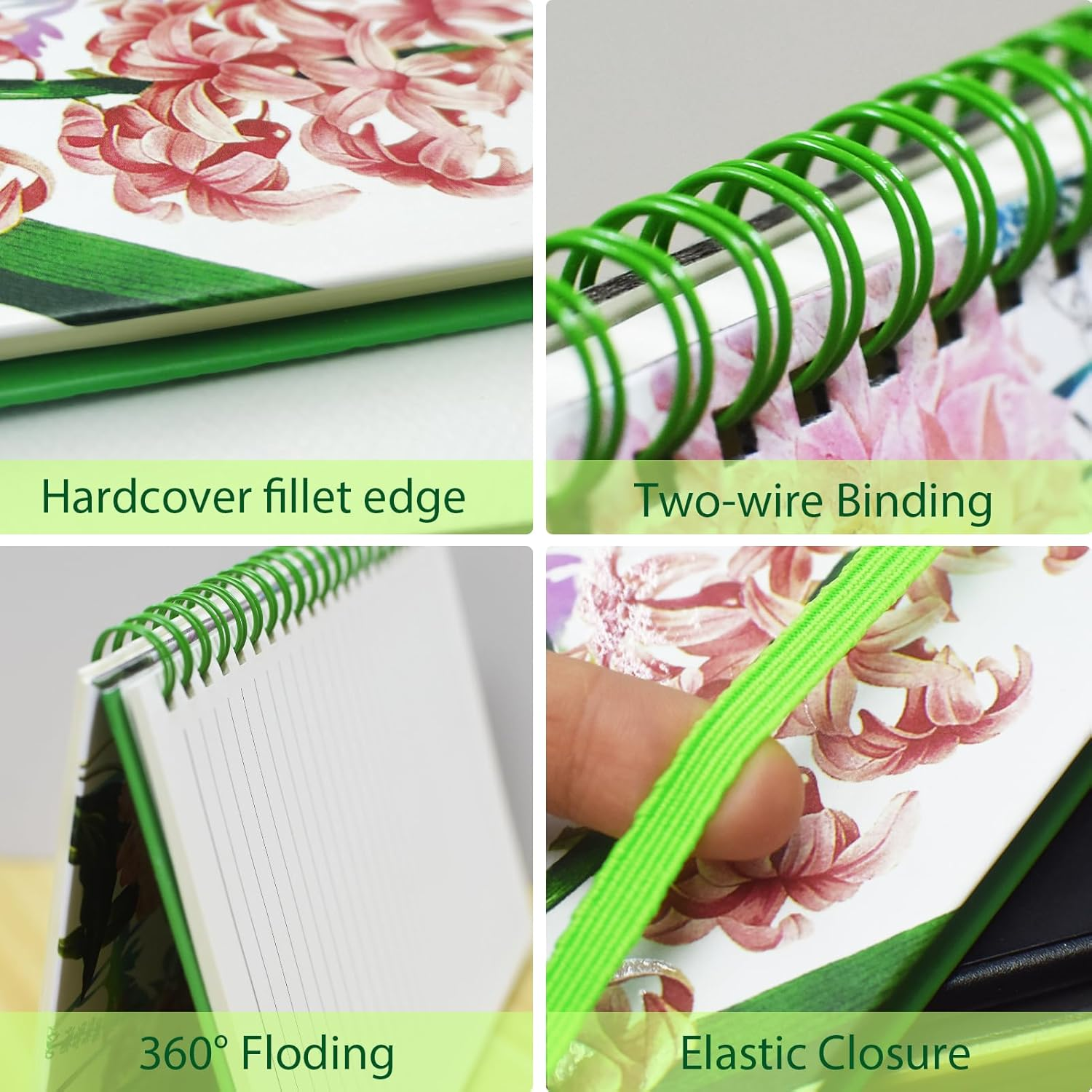 4Pack A5 Spiral Notebook, 160 Lined Pages 8.3X5.7" Hardcover Small Spiral Journal Bulks for Writing Note Taking Office Work Women Great Gifts image number 1