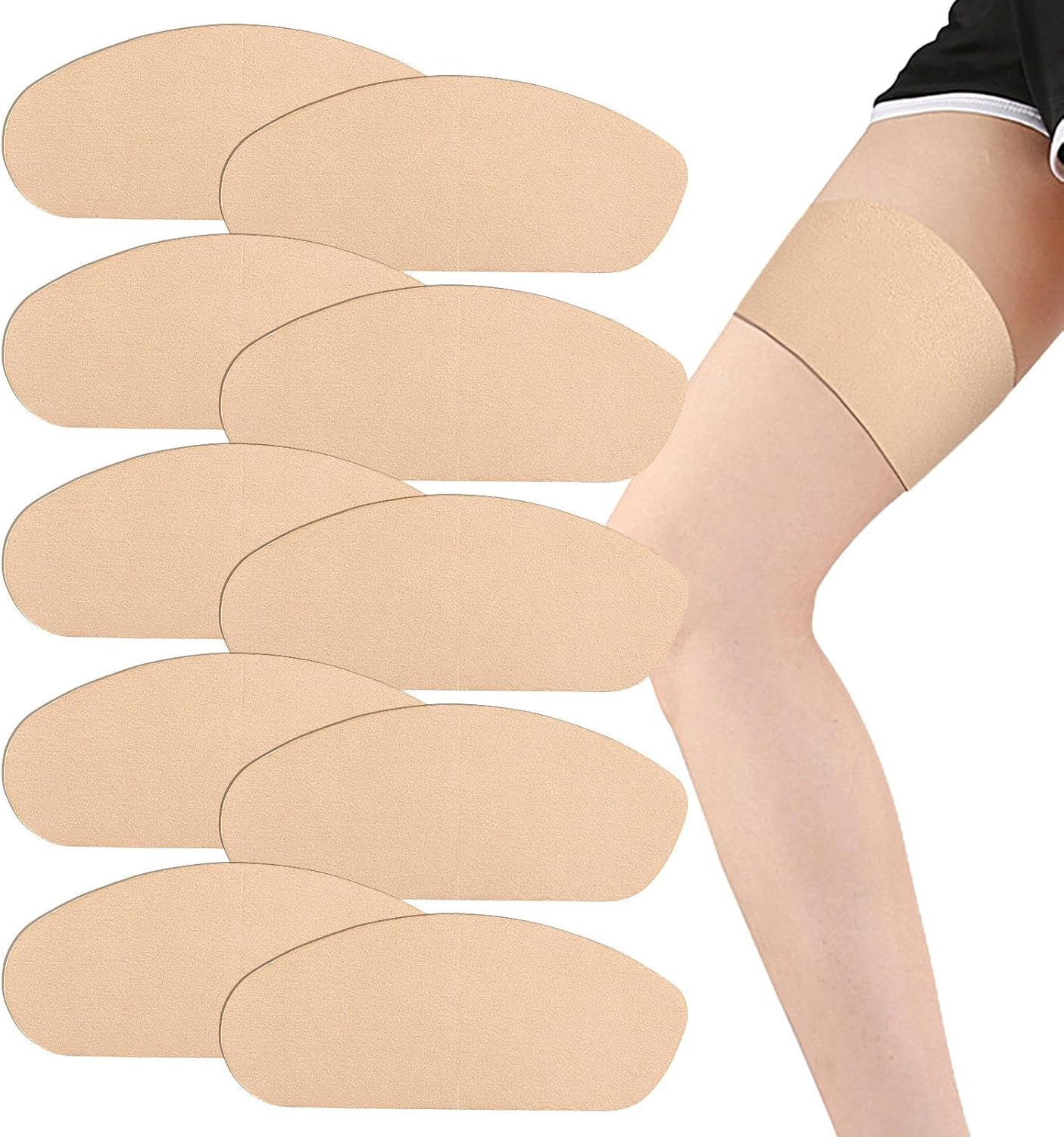 Thigh Chafing Patches - 10-Pieces Thigh Friction Prevention Pads | Women Body Protection Friction-Resistant Patches for Workout Dancing Backpacking Walking Climbing Hiking Cycling image number 4