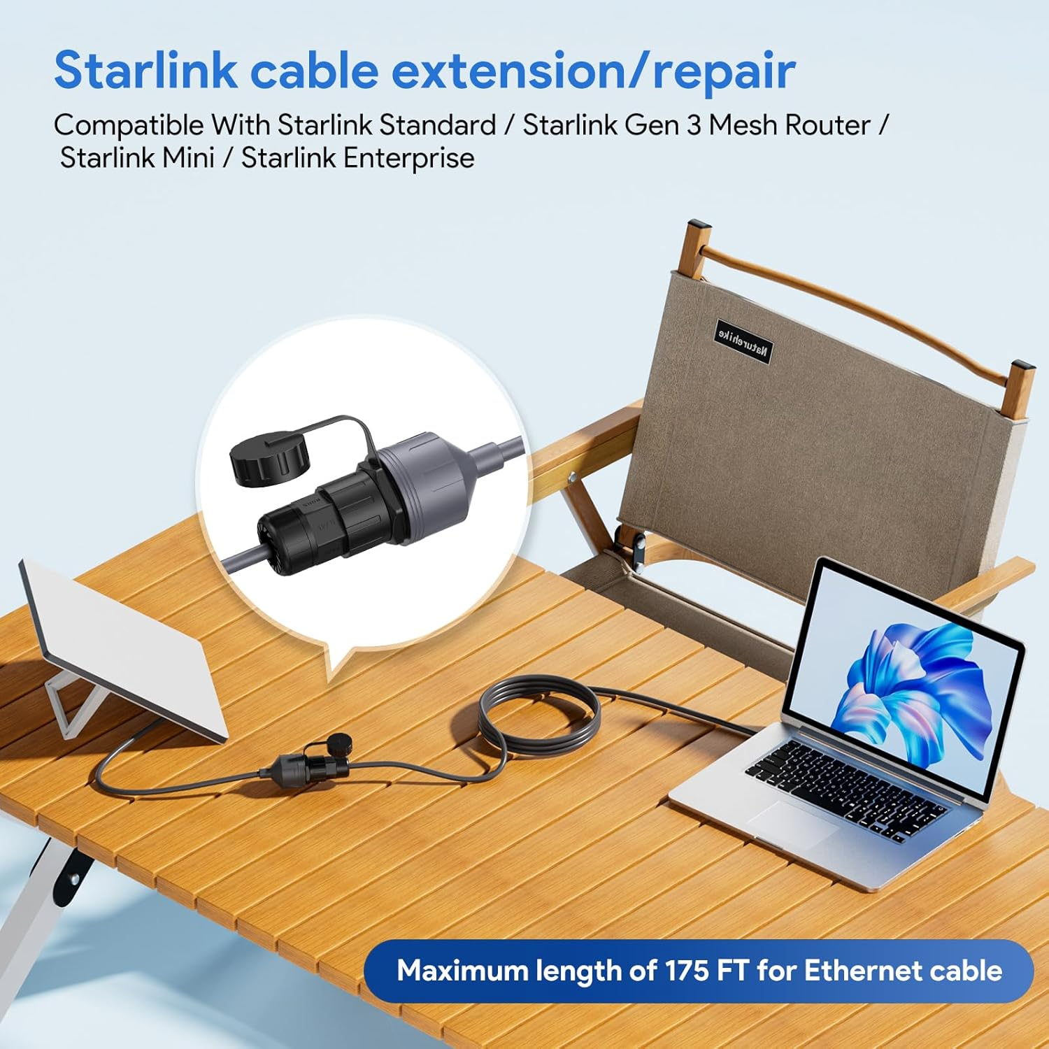 XLTTYWL Starlink Ethernet Adapter Gen 3/Mini, Waterproof Extension Repair Coupler for Starlink Gen3 Standard SPX to RJ45 Compatible with Starlink V3/Mini Dishy (1 Pack) image number 5