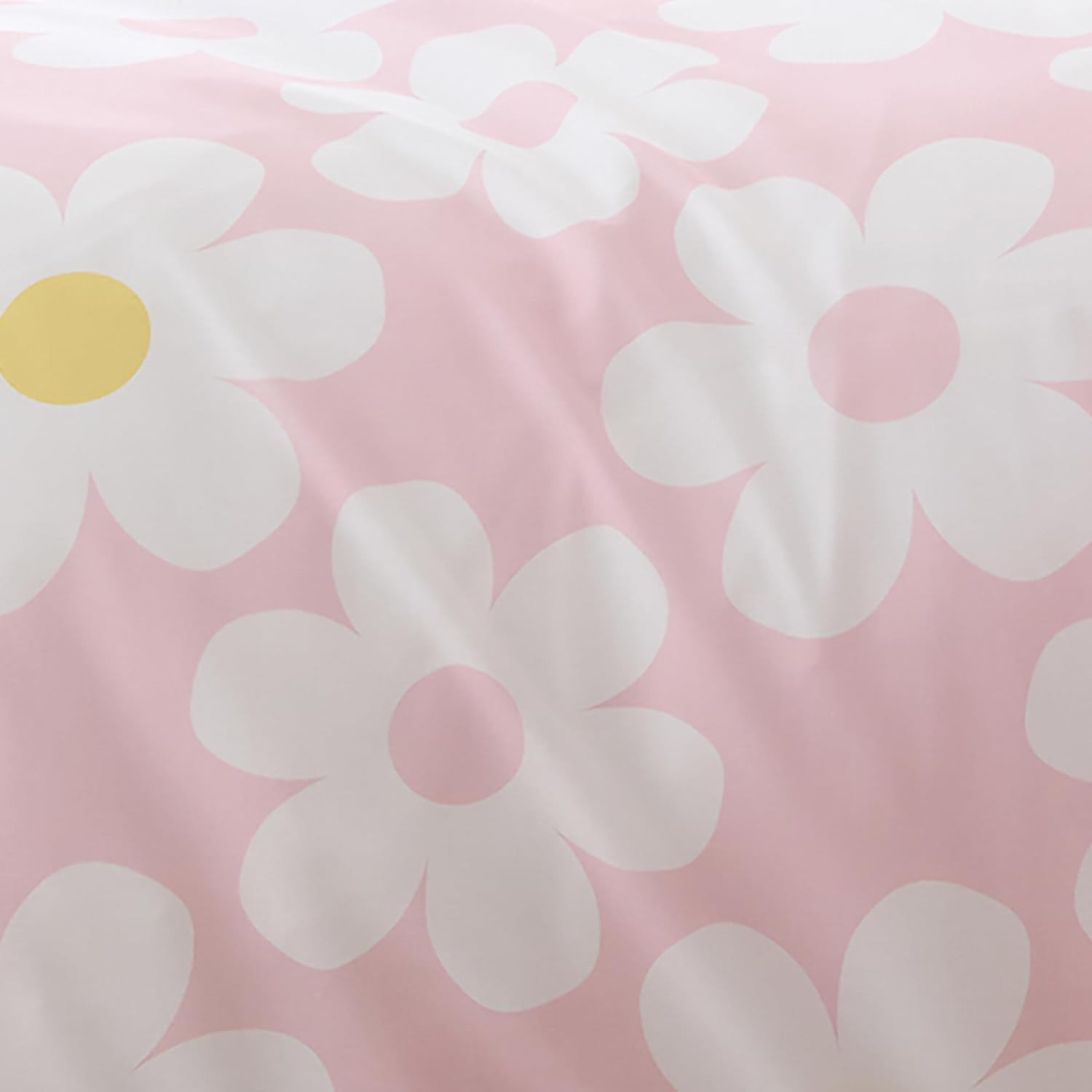 Bedlam - Pink Flowers Duvet Cover - Double Bedding Size (200 X 200Cm) - Reversible Designs (Gingham) - 2 Pillowcases - Pink Bedding with Daisy Flowers - Check/Plaid Duvet Cover in Pink - Girls Bedding image number 1
